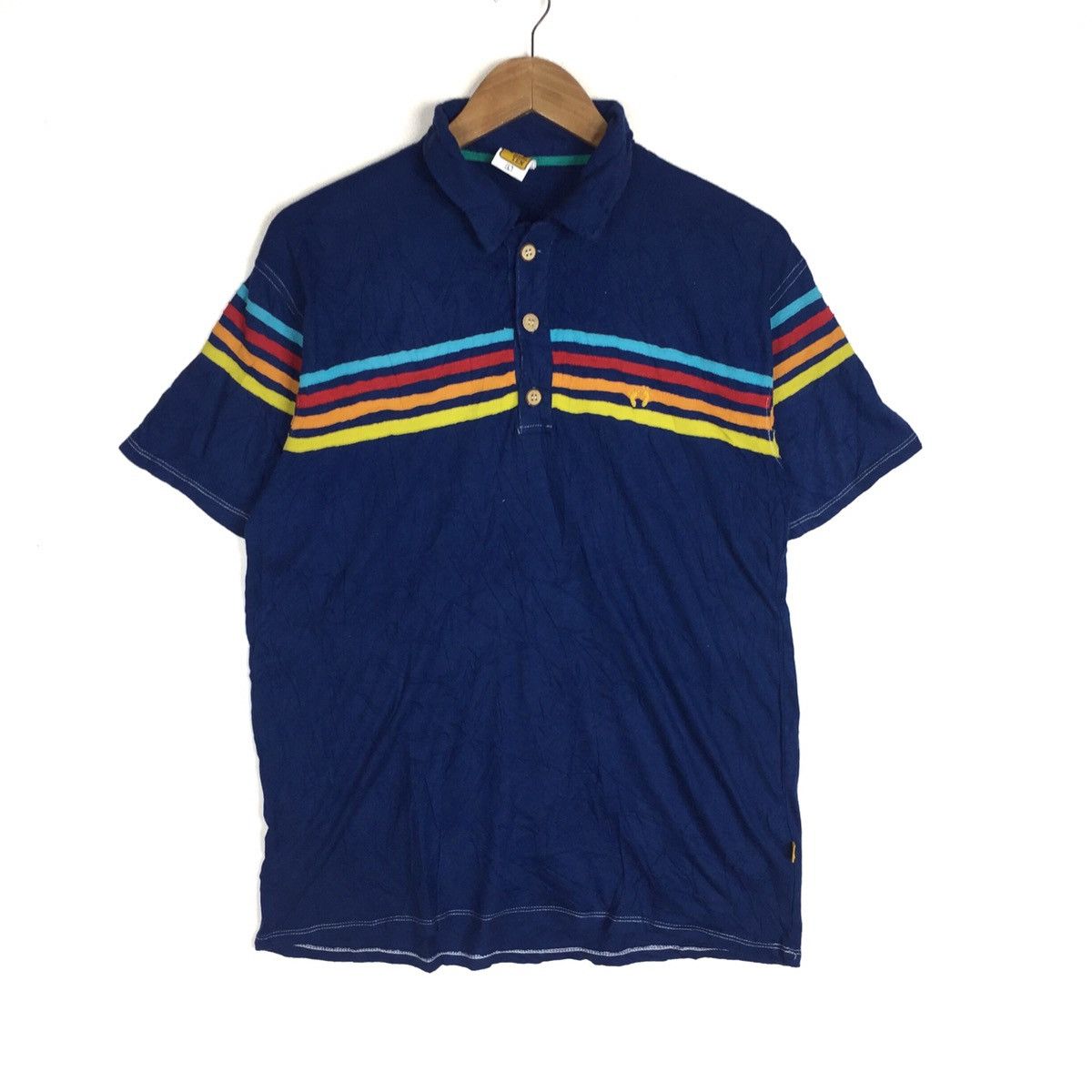 VINTAGE HANG TEN STRIPED CASUAL HAWAII BEACH TEE SHIRT