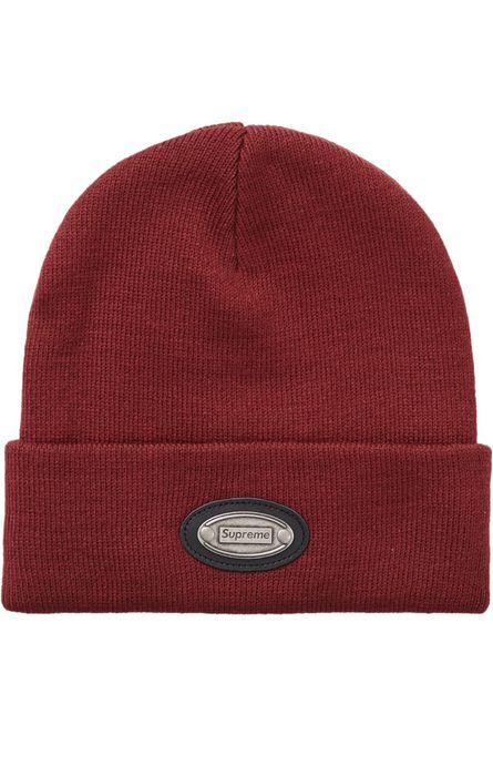 Supreme metal plate store beanie