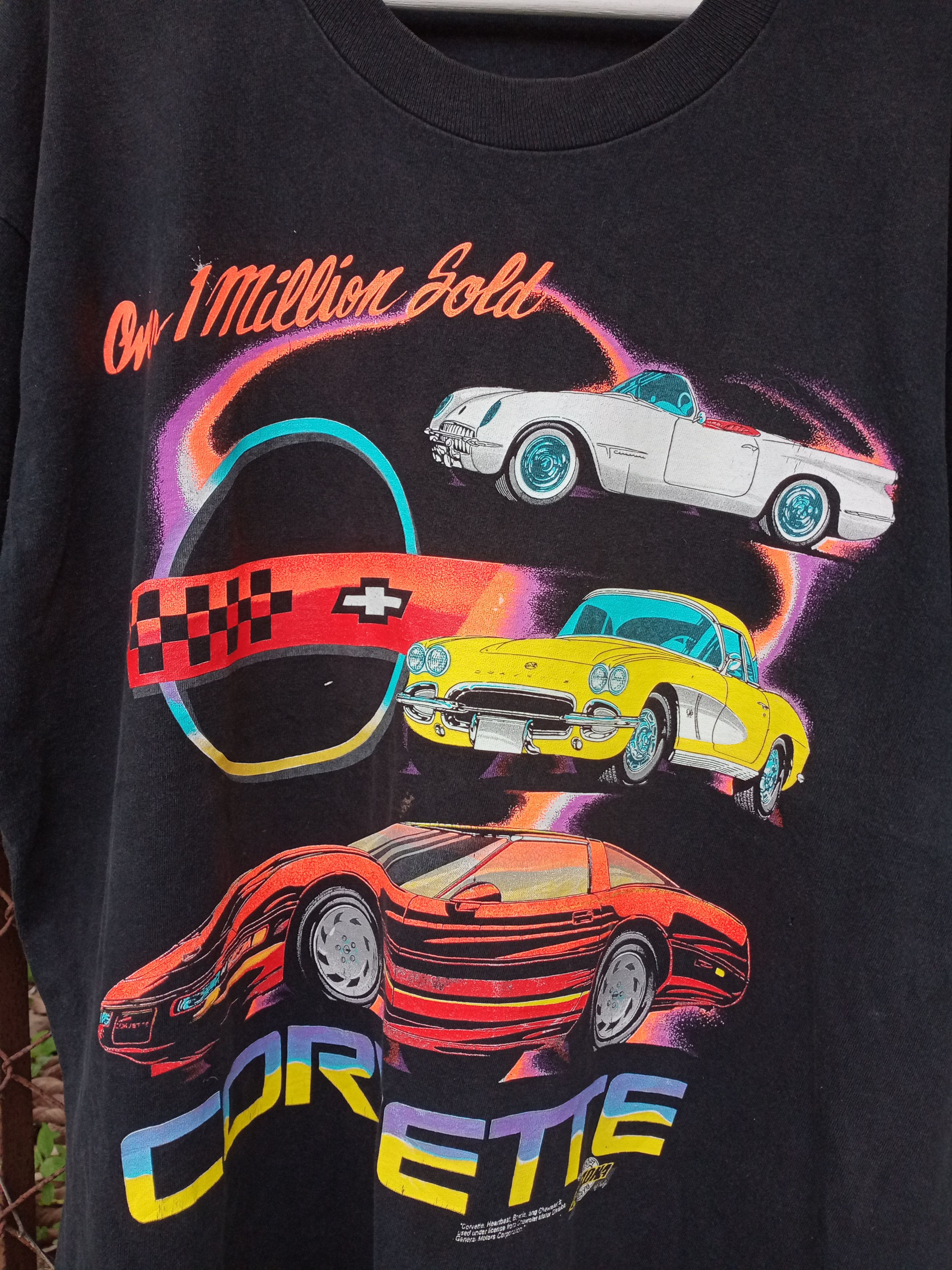 Chevrolet Rare Vintage 90s - Corvette 1Million Sold T-Shirt Size US L / EU 52-54 / 3 - 4 Thumbnail