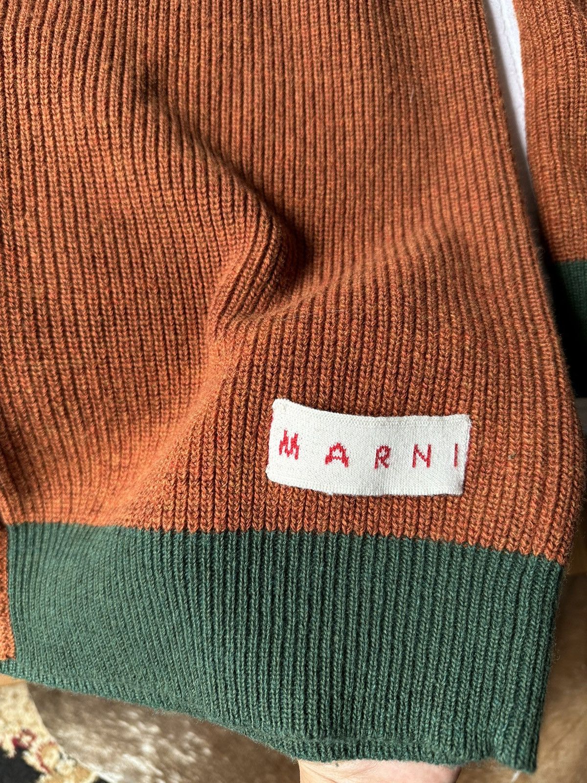 Marni Orange Broken Ribbed Cardigan Size S / US 4 / IT 40 - 4 Thumbnail