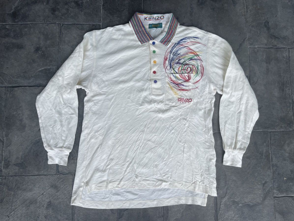 Kenzo JAPAN MADE Kenzo Embroidered Long Sleeve Polo Size US M / EU 48-50 / 2 - 1 Thumbnail