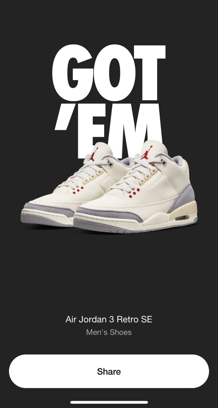 Jordan Brand Jordan 3 Retro Muslin Size 11 Size US 11 / EU 44 - 1 Thumbnail
