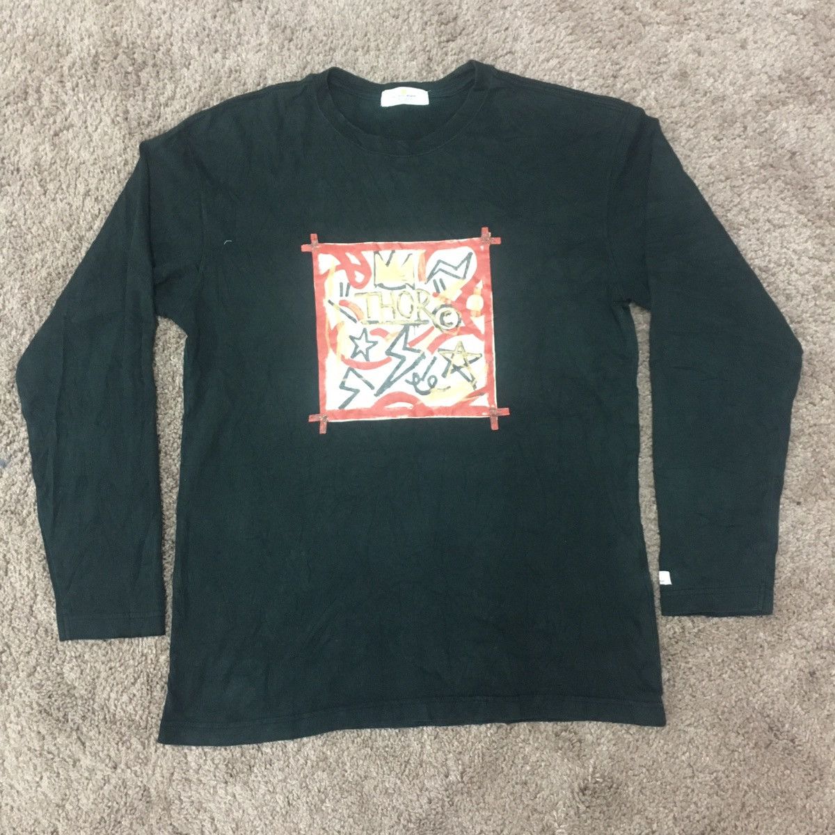 image of Jean Michel Basquiat x Uniqlo Thor Art By Jmb in Black, Men's (Size Medium)