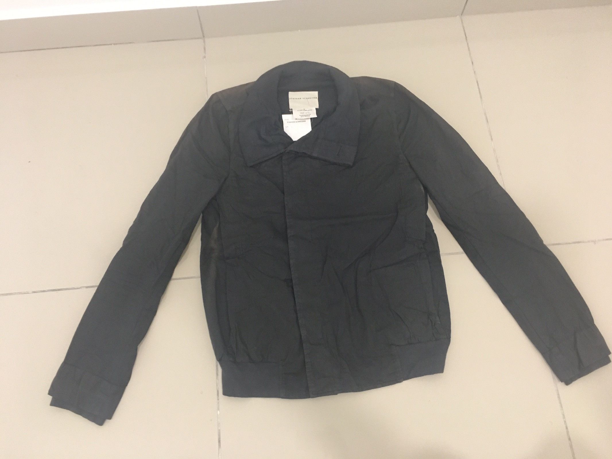 image of Stephan Schneider Dark Grey Jacket in Blue, Men's (Size Medium)
