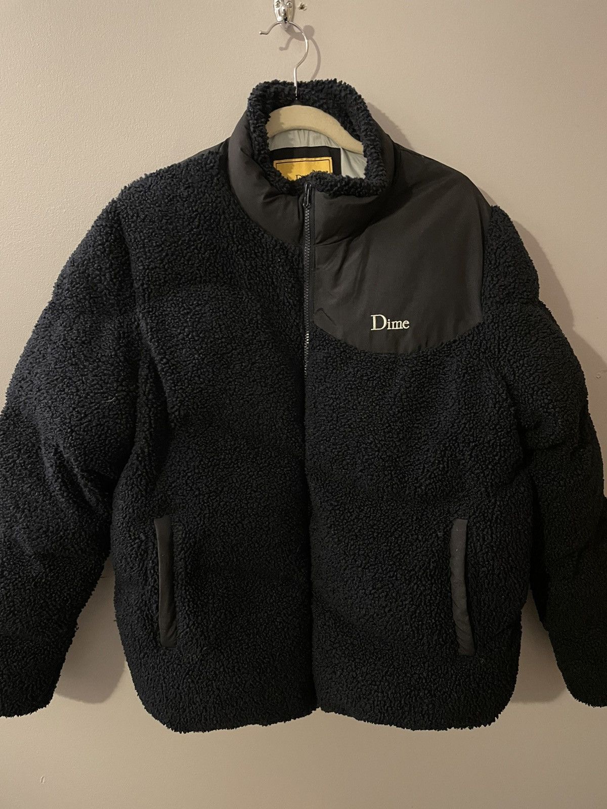 Dime Dime Sherpa Puffer Jacket Navy | Grailed