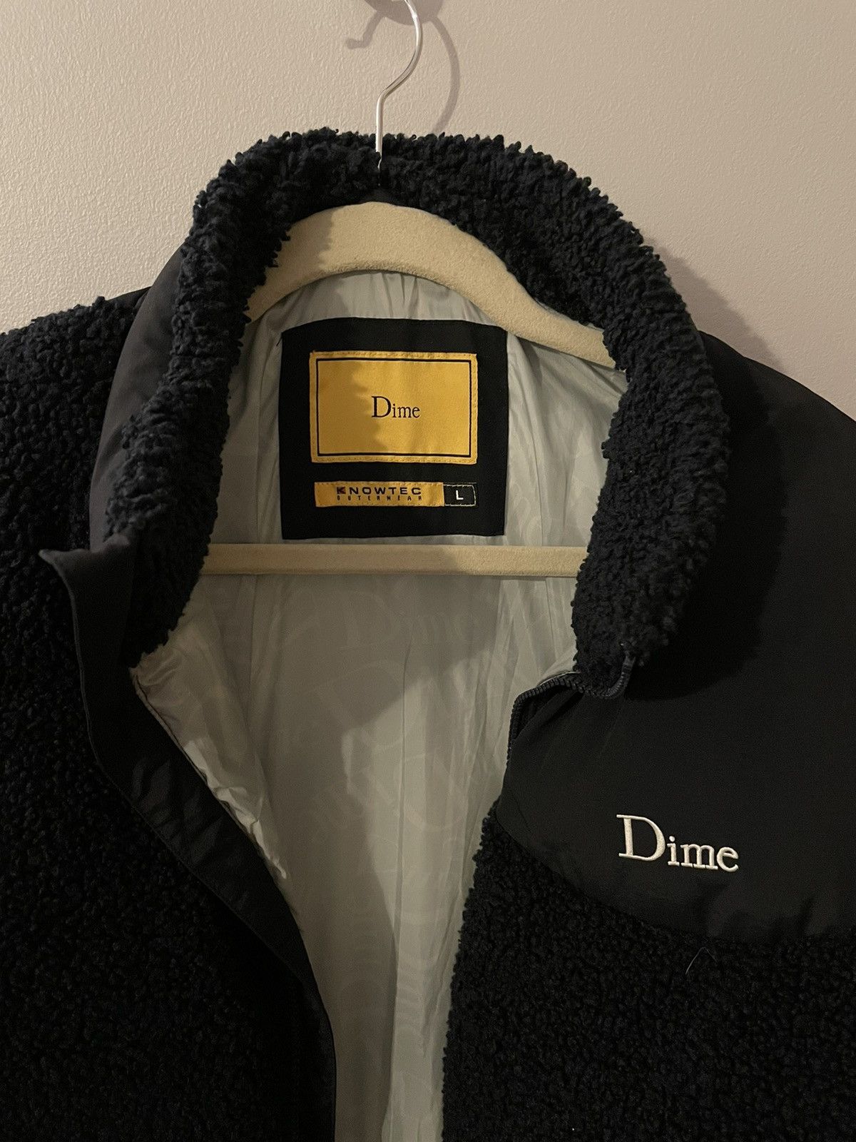 Dime Dime Sherpa Puffer Jacket Navy | Grailed 