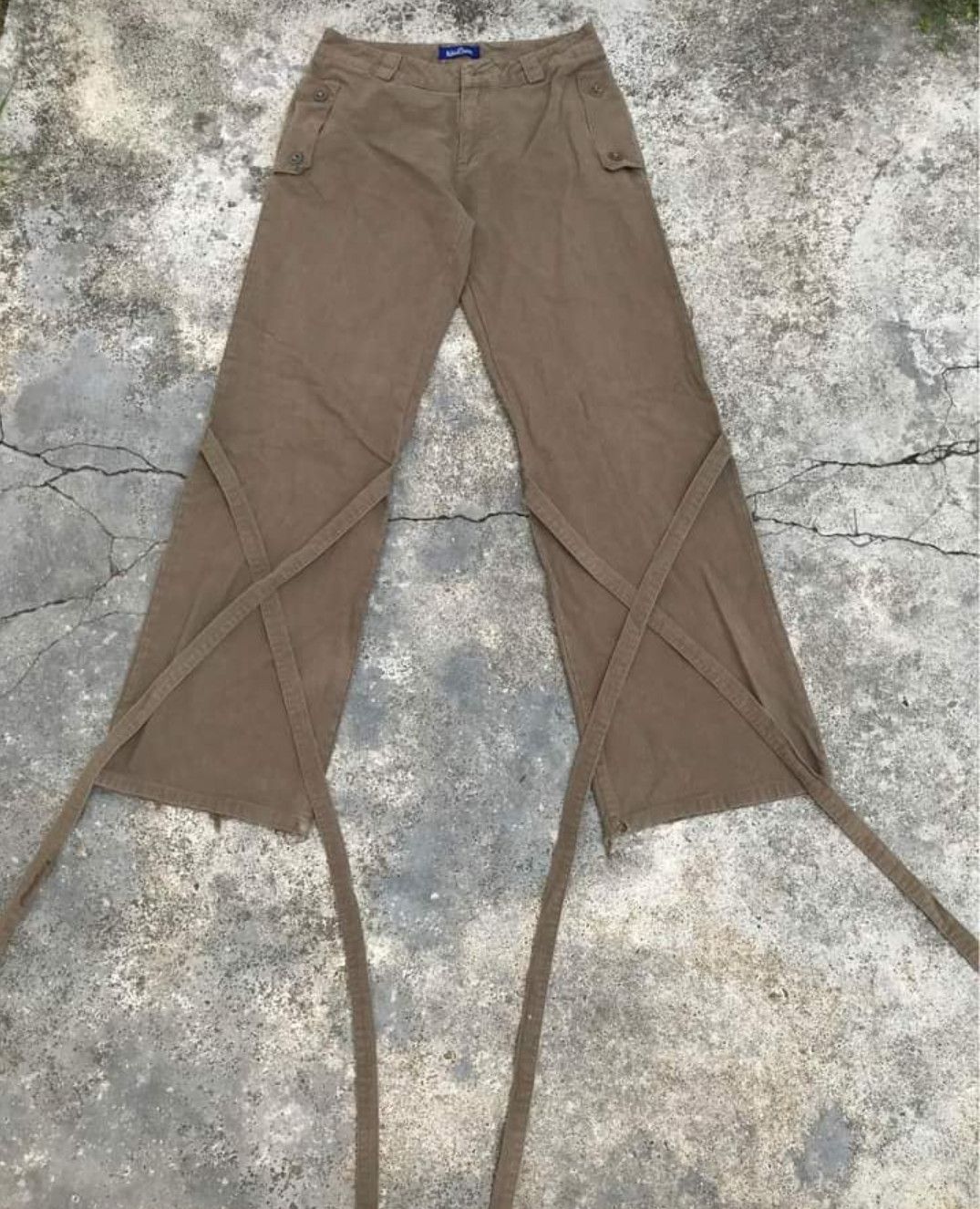 image of Seditionaries Naked Queen Bondage Flare Pants /parachute Pants in Brown, Men's (Size 26)