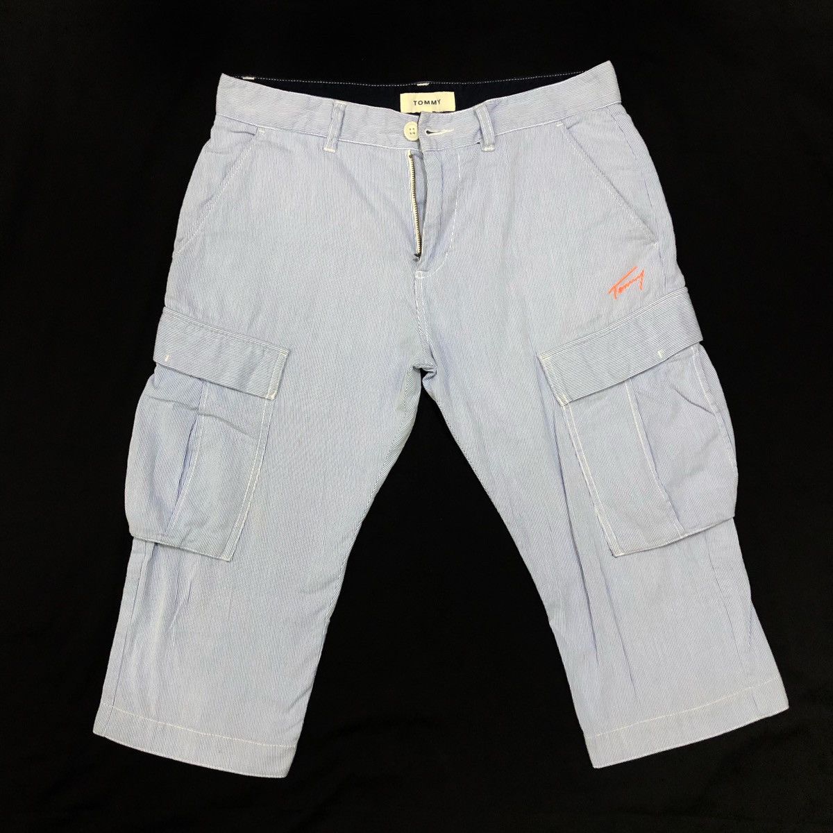 Tommy Jeans Tommy Men’s Light Blue Stripe Cargo Pants Size US 32 / EU 48 - 13 Thumbnail