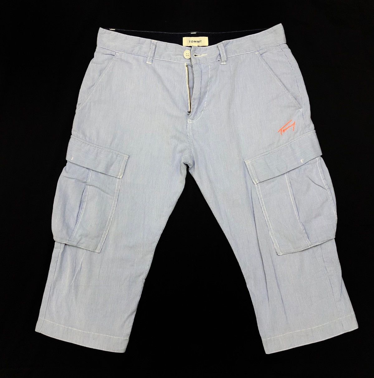 Tommy Jeans Tommy Men’s Light Blue Stripe Cargo Pants Size US 32 / EU 48 - 9 Thumbnail