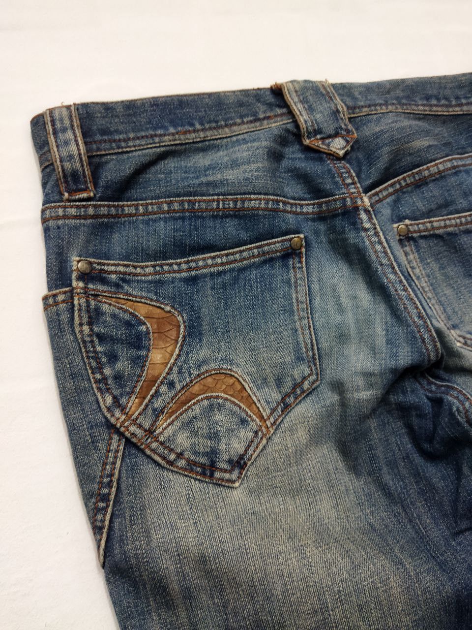HIDEAWAYS Vintage Hideaways Nicole Japan Mix Leather Jeans Size US 33 - 8 Thumbnail