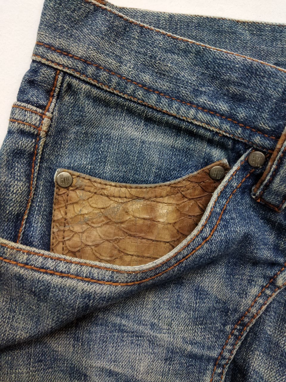HIDEAWAYS Vintage Hideaways Nicole Japan Mix Leather Jeans Size US 33 - 10 Thumbnail