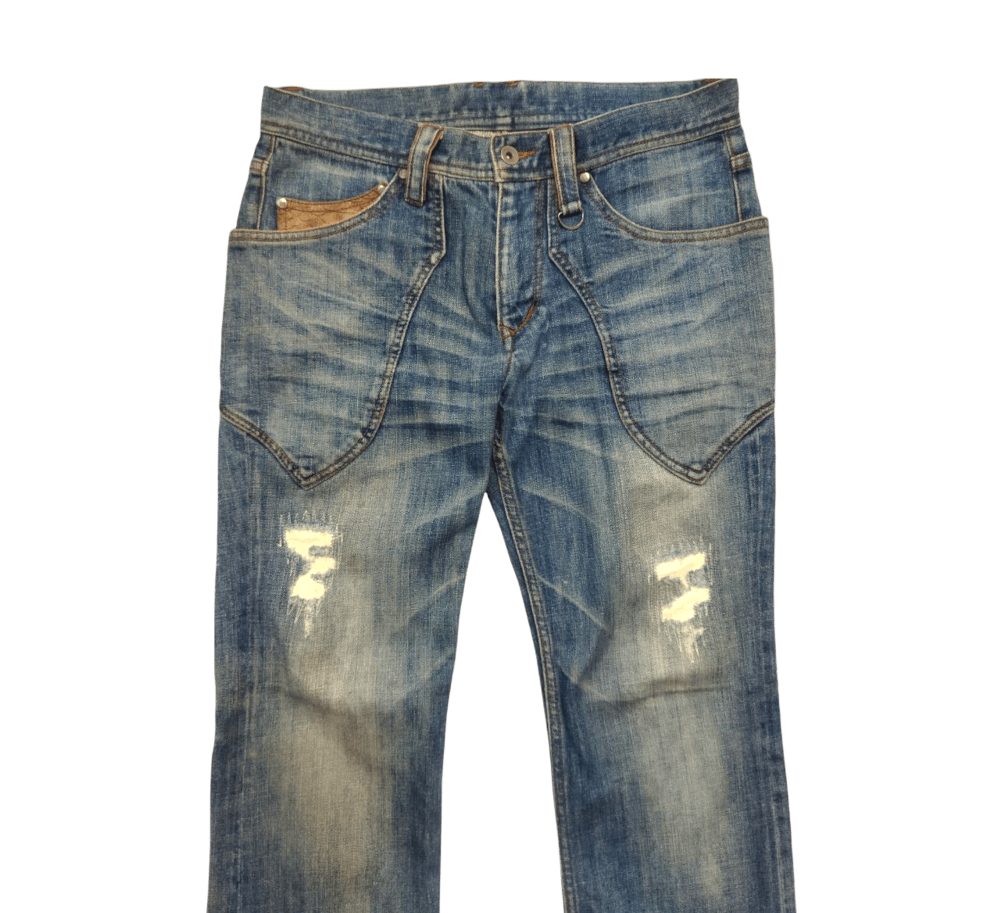 HIDEAWAYS Vintage Hideaways Nicole Japan Mix Leather Jeans Size US 33 - 2 Thumbnail