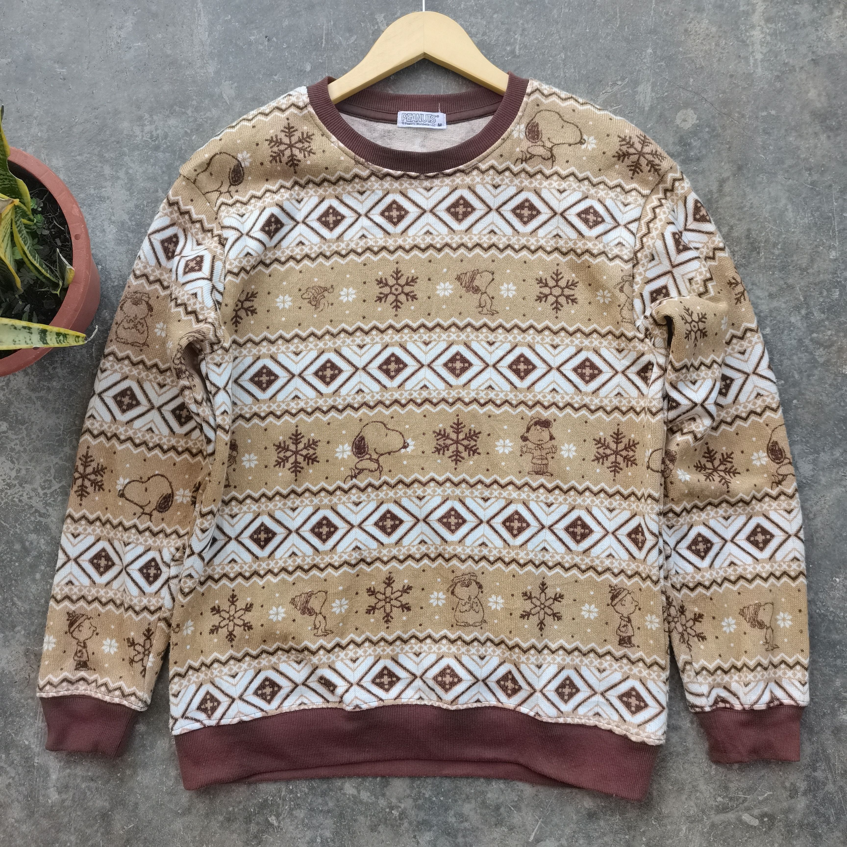 Native × Peanuts Rare🔥Vintage PEANUTS Navajo Longsleeve Sweatshirt Size US M / EU 48-50 / 2 - 1 Thumbnail