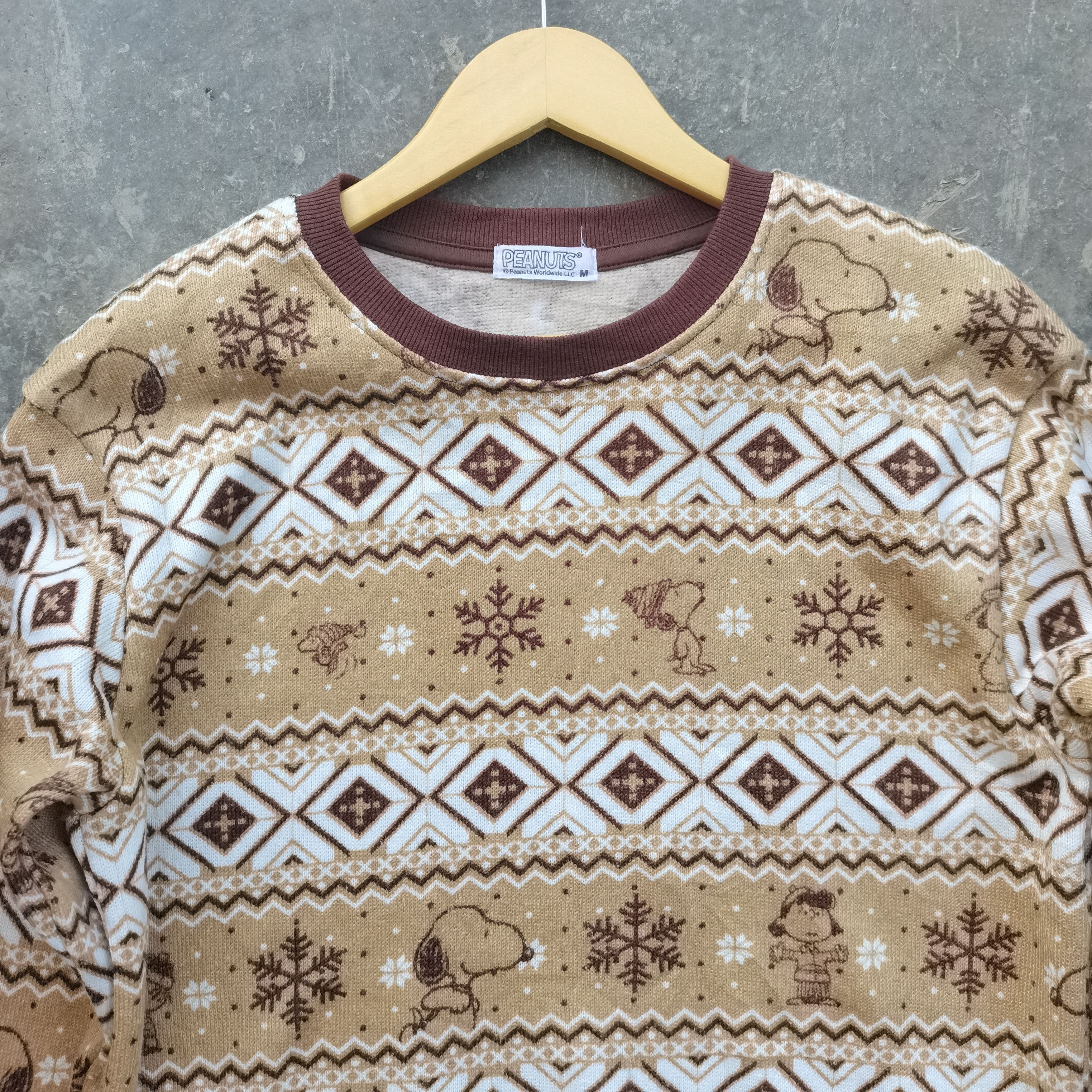 Native × Peanuts Rare🔥Vintage PEANUTS Navajo Longsleeve Sweatshirt Size US M / EU 48-50 / 2 - 2 Thumbnail