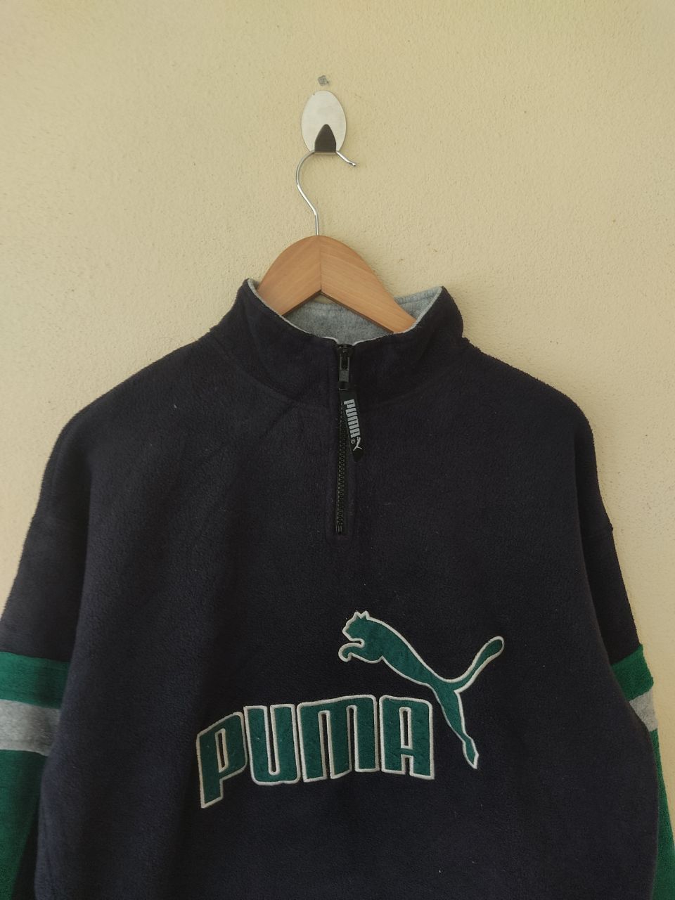 Puma × Vintage Vintage Puma Big Logo Anorak Fleece Size US M / EU 48-50 / 2 - 2 Thumbnail