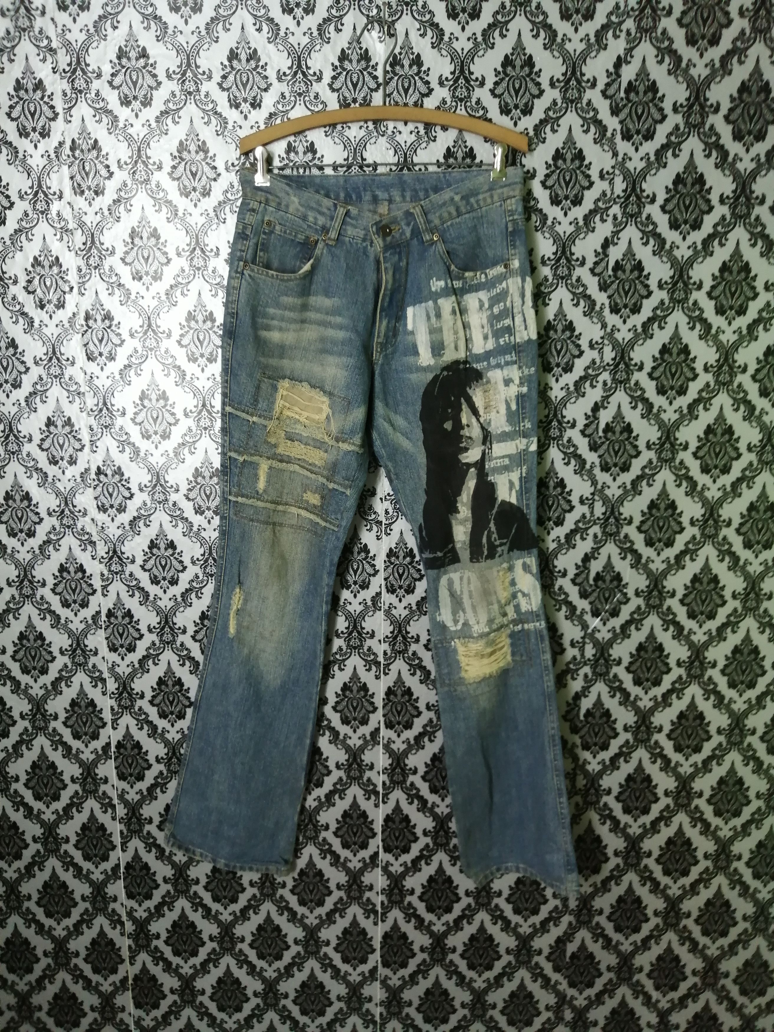 image of In The Attic Distress Punk Jeans in Blue Jean, Men's (Size 30)