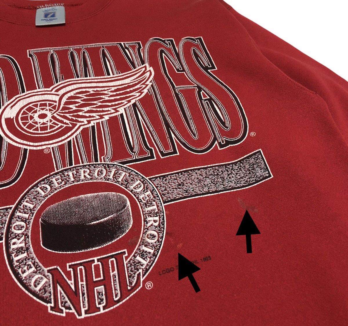 Red Wing 🔥Vtg Detroit Red Wings 1993 Logo 7 NHL Crewneck Sweatshirt Size US L / EU 52-54 / 3 - 13 Thumbnail