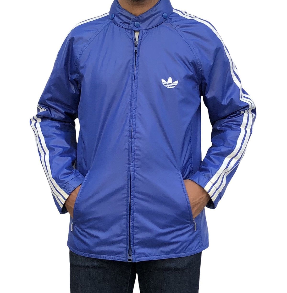 Adidas Vintage Adidas 3 Streifen Grosse Windbreaker Jacket Size US M / EU 48-50 / 2 - 2 Thumbnail