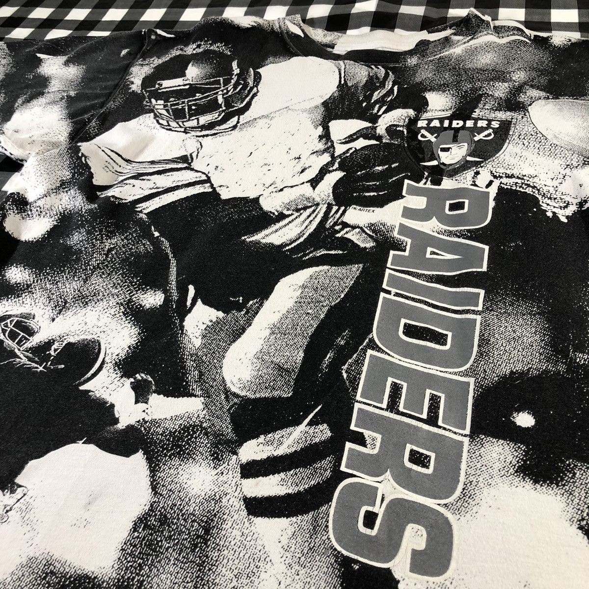 Oakland Raiders NFL Football All Over Print Vintage 90s