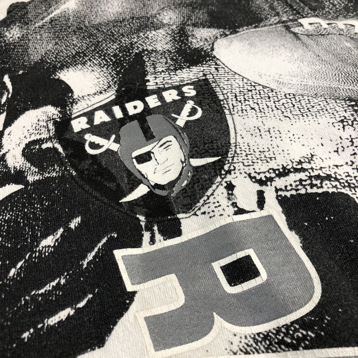 Oakland Raiders NFL Football All Over Print Vintage 90s