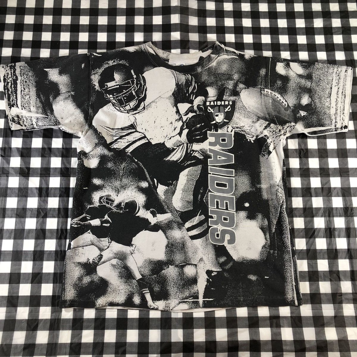 Oakland Raiders NFL Football All Over Print Vintage 90s