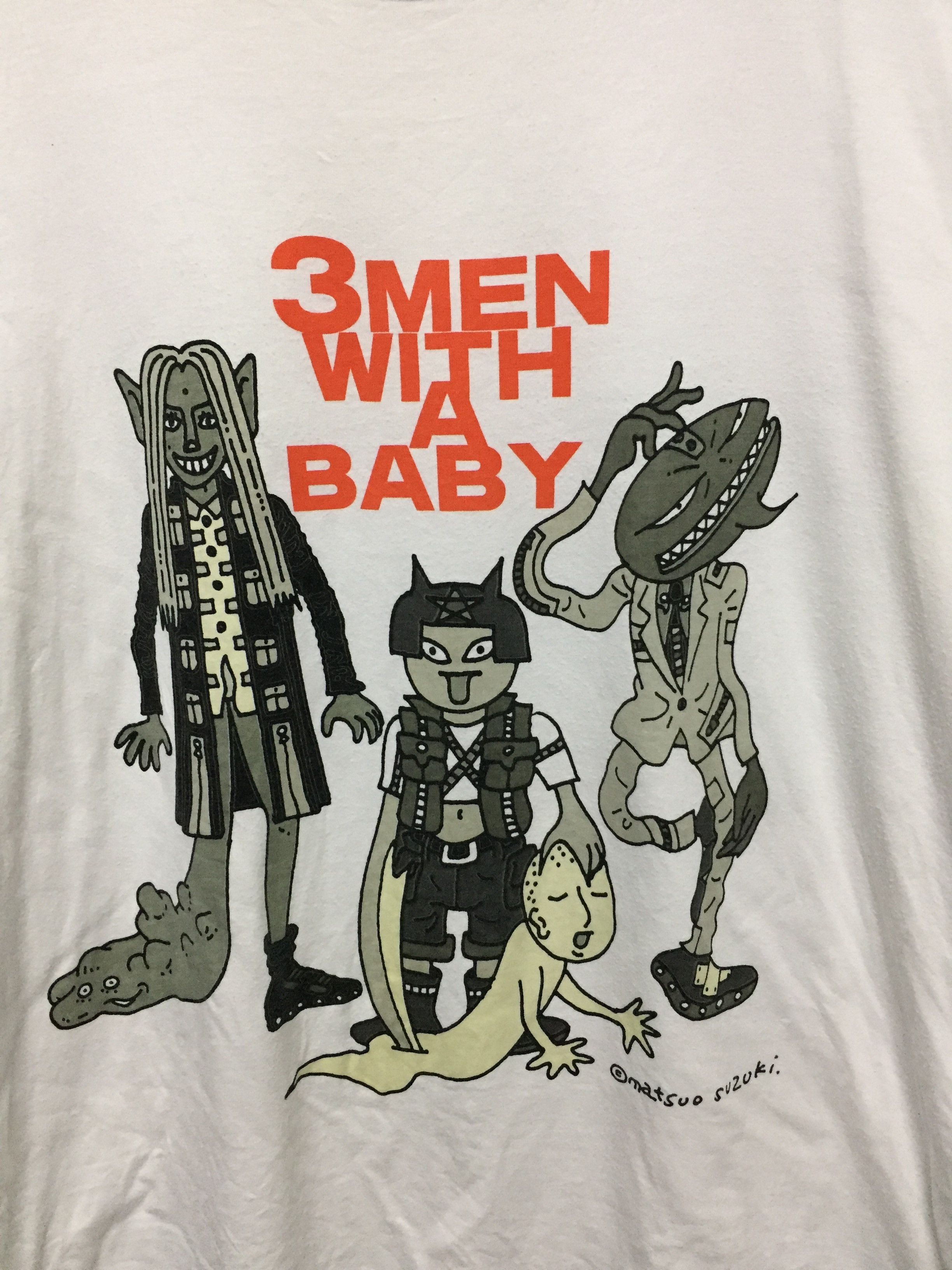 20471120 × Anime × Beauty Beast Vtg Matsuo Suzuki Art monster 3 men with a baby tee Size US M / EU 48-50 / 2 - 4 Thumbnail