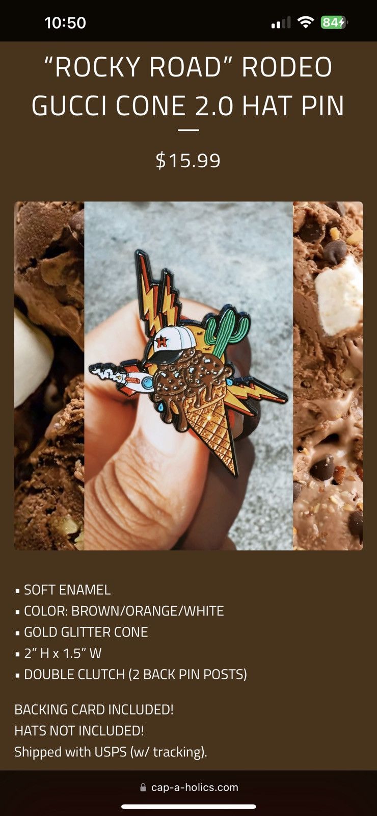 Hat Club Cap-A-Holics 🚀🌵 Rocky Road RODEO Houston Astros Pin Hat Club Size ONE SIZE - 6 Thumbnail