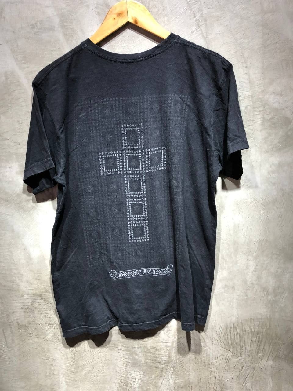 image of Chrome Hearts Cross Boxes Pocket Tee in Black, Men's (Size Medium)