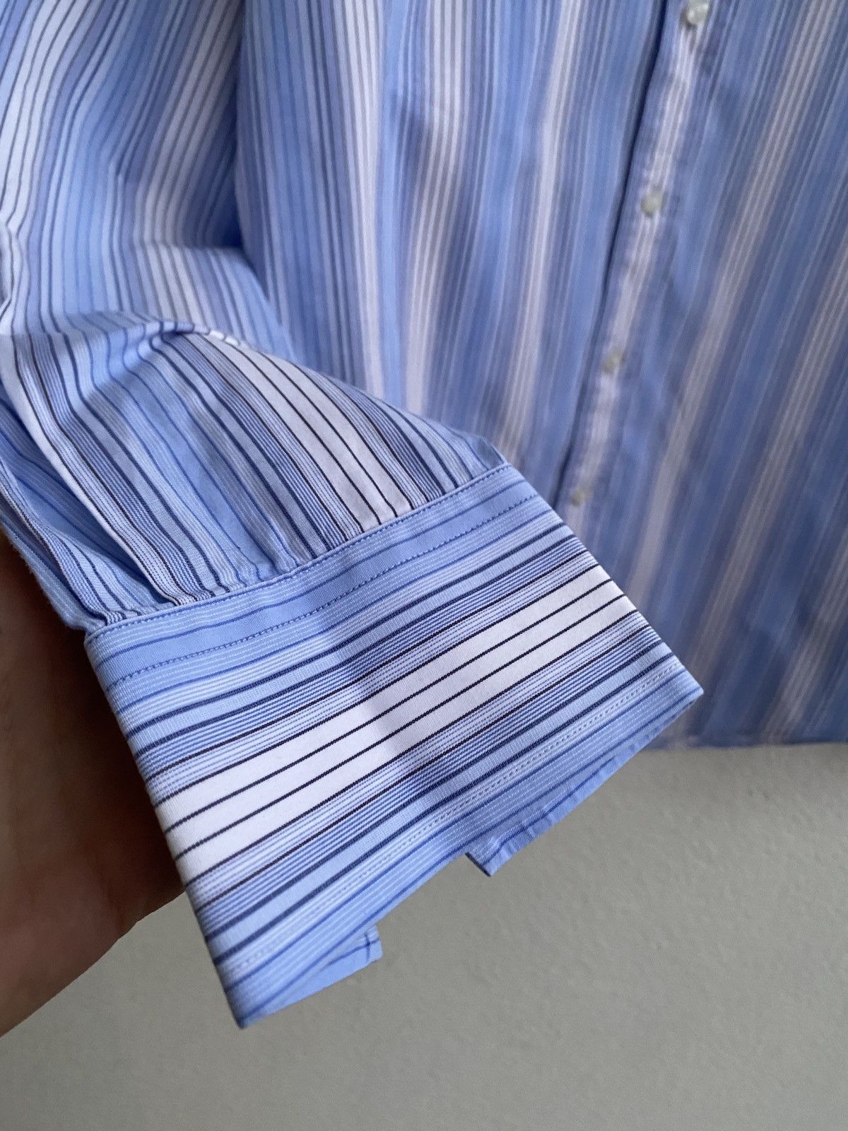 Yves Saint Laurent Blue YSL Shirt Striped Size US M / EU 48-50 / 2 - 10 Thumbnail