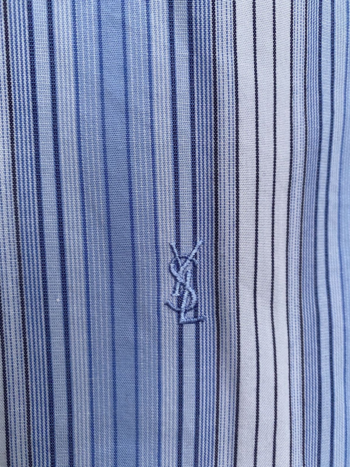 Yves Saint Laurent Blue YSL Shirt Striped Size US M / EU 48-50 / 2 - 2 Thumbnail