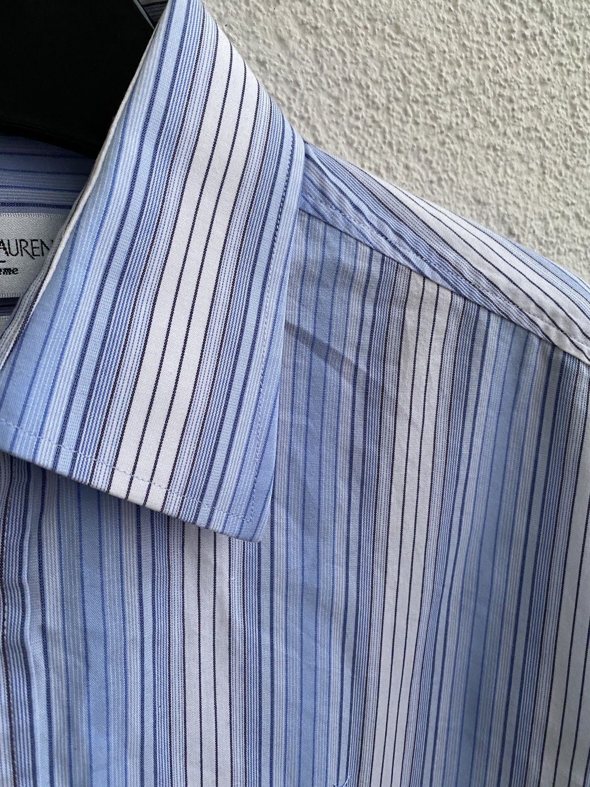 Yves Saint Laurent Blue YSL Shirt Striped Size US M / EU 48-50 / 2 - 11 Thumbnail