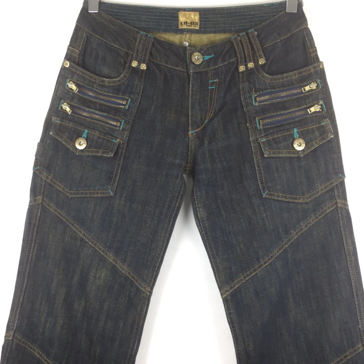 Beauty Beast Bondage jeans multiple zipper and pocket baggy jeans Size US 29 - 2 Thumbnail