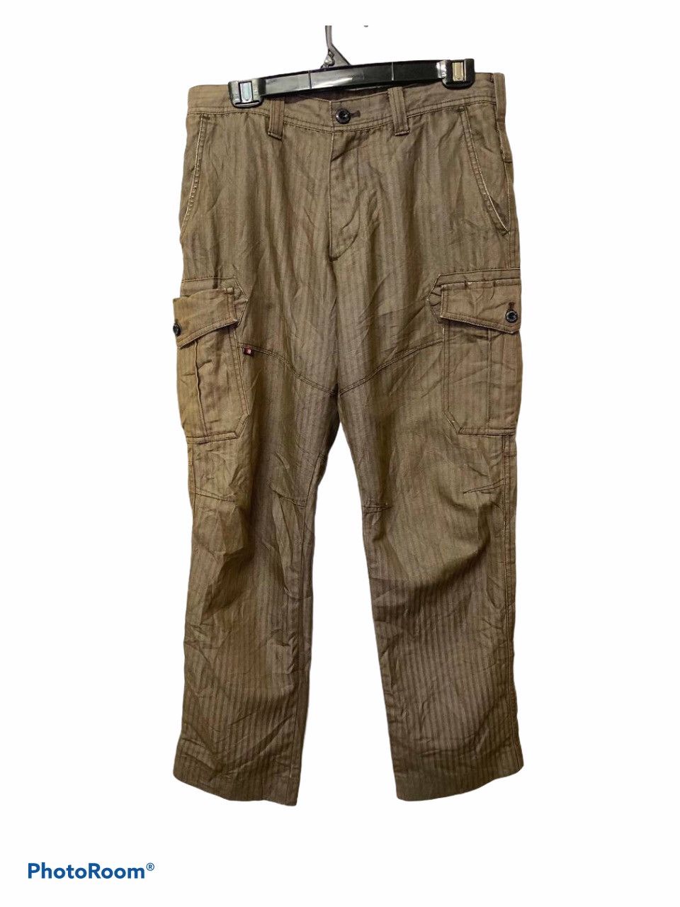 image of Workers Burtle Herringbone Cargo Pants Multi Pocket in Brown, Men's (Size 32)