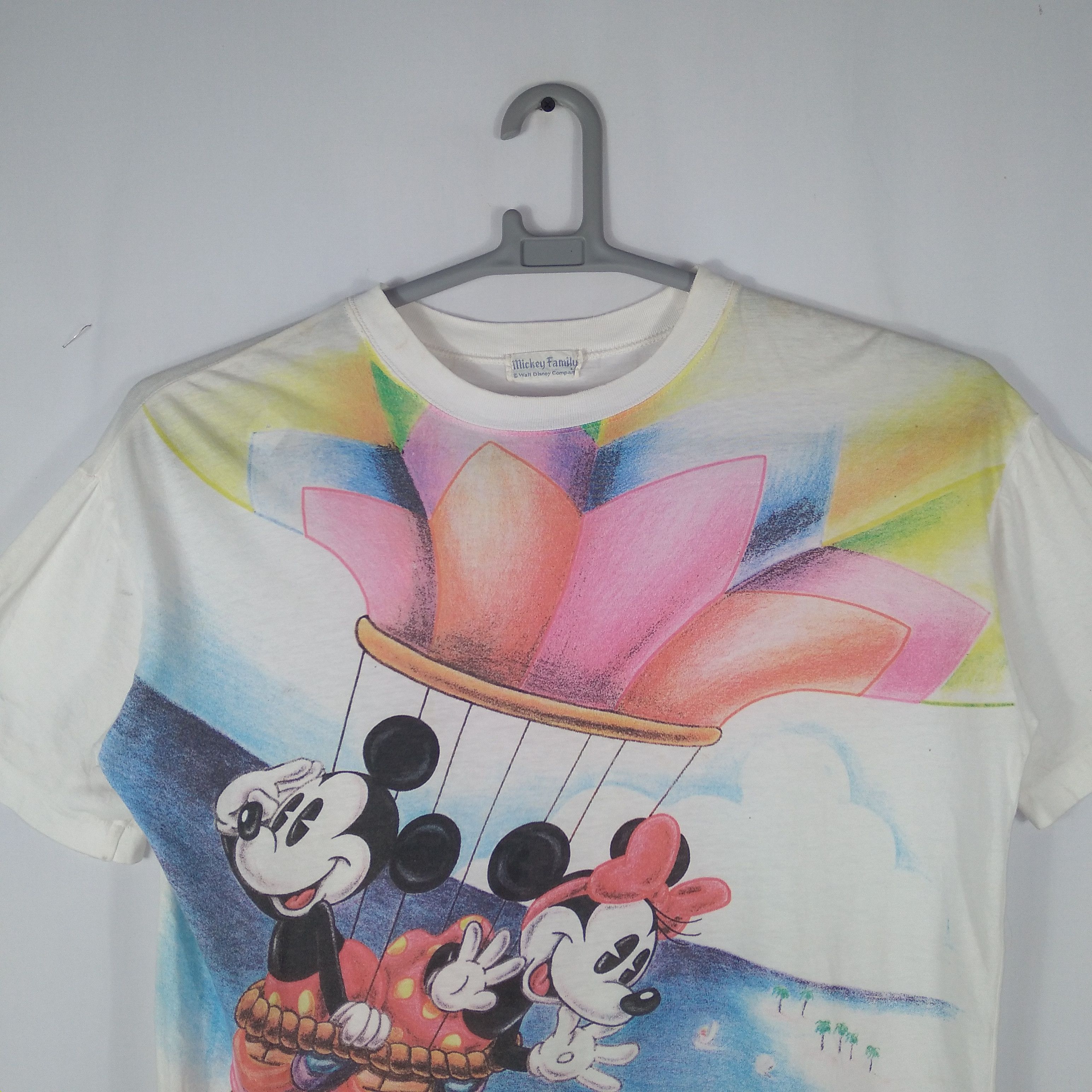 Disney × Mickey Mouse × Vintage Vintage 90s Mickey And Minnie Mouse Colourful Overprint Tee Size US M / EU 48-50 / 2 - 2 Thumbnail