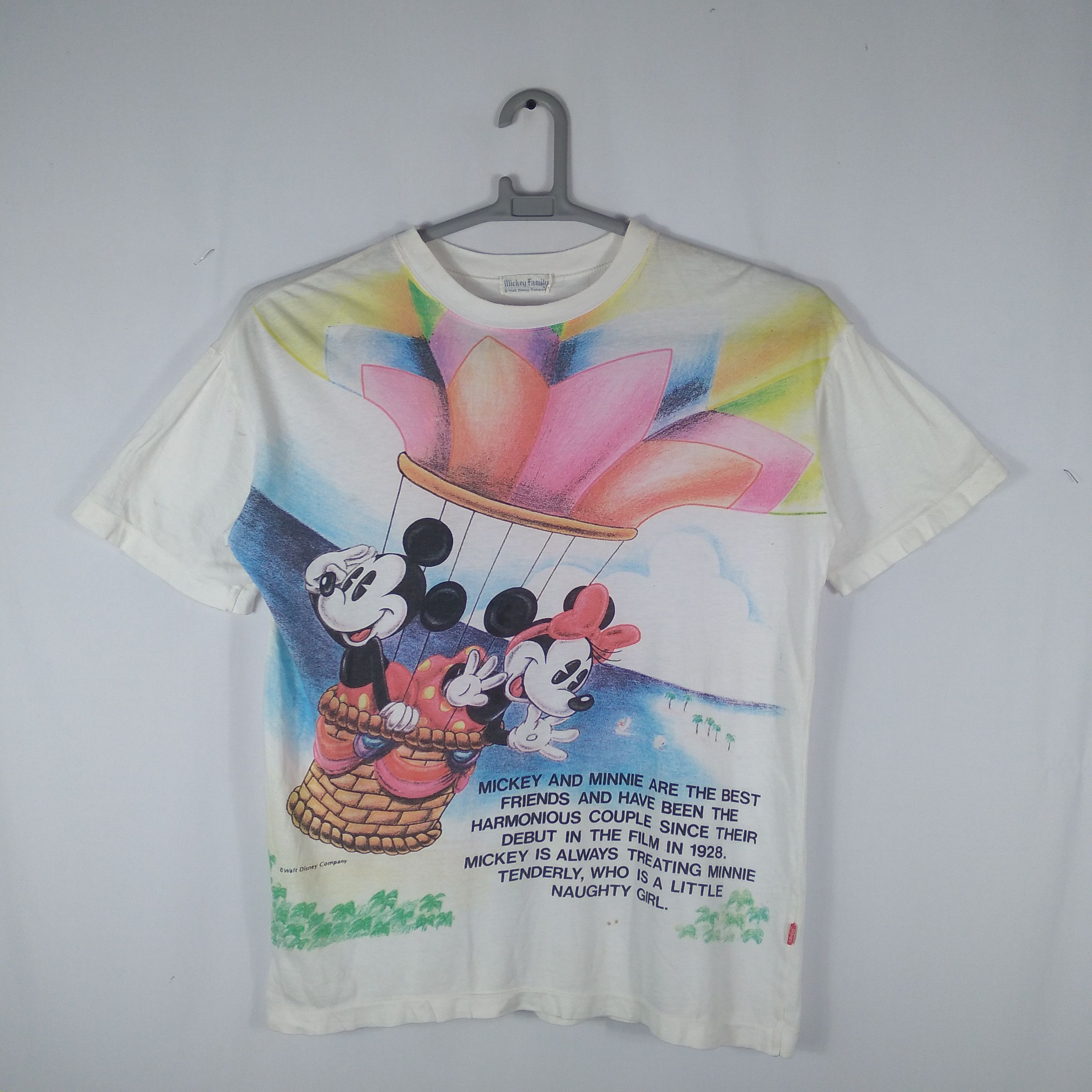 Disney × Mickey Mouse × Vintage Vintage 90s Mickey And Minnie Mouse Colourful Overprint Tee Size US M / EU 48-50 / 2 - 1 Thumbnail