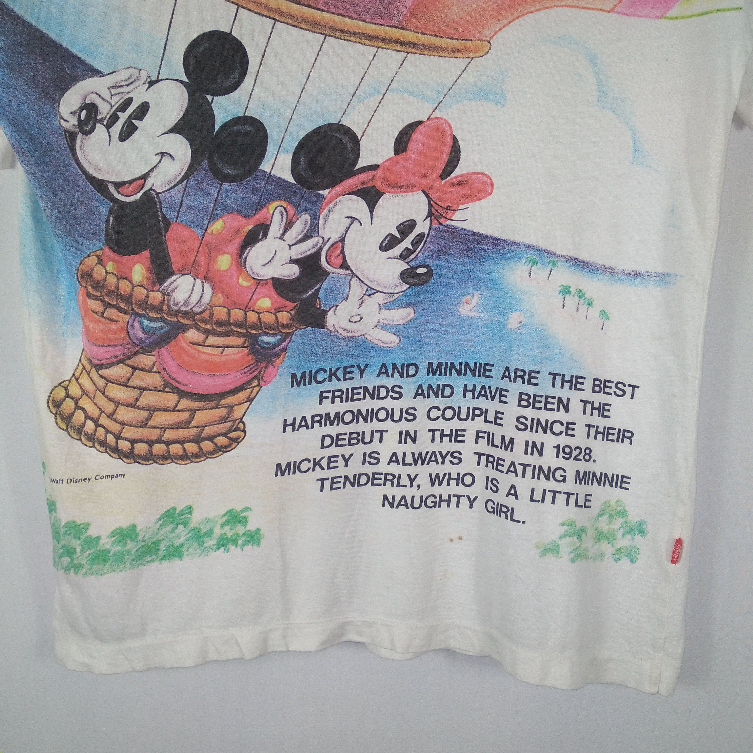 Disney × Mickey Mouse × Vintage Vintage 90s Mickey And Minnie Mouse Colourful Overprint Tee Size US M / EU 48-50 / 2 - 3 Thumbnail