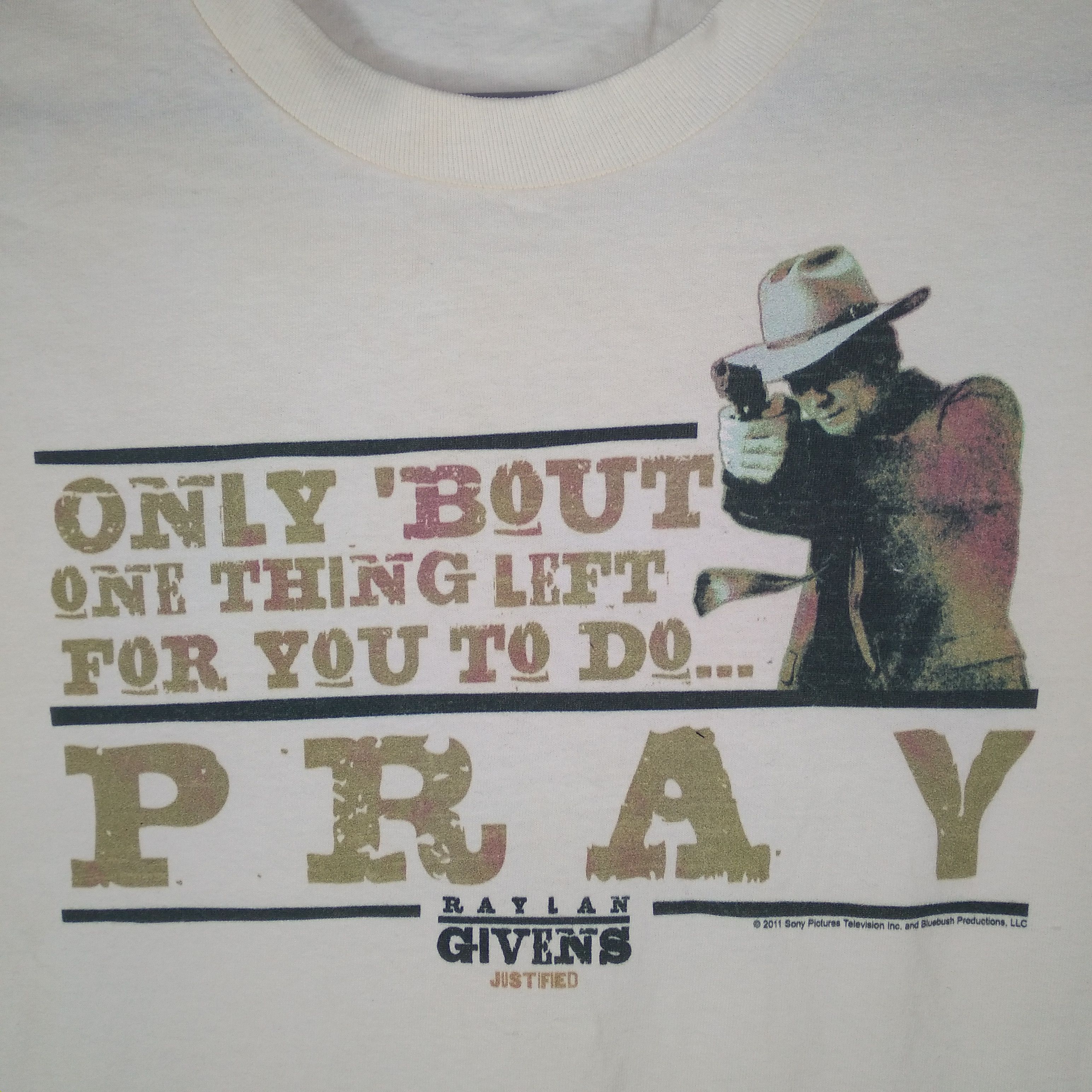 Vintage Fictional Raylan Givens Justified PRAY Promo Tee Size US L / EU 52-54 / 3 - 2 Thumbnail