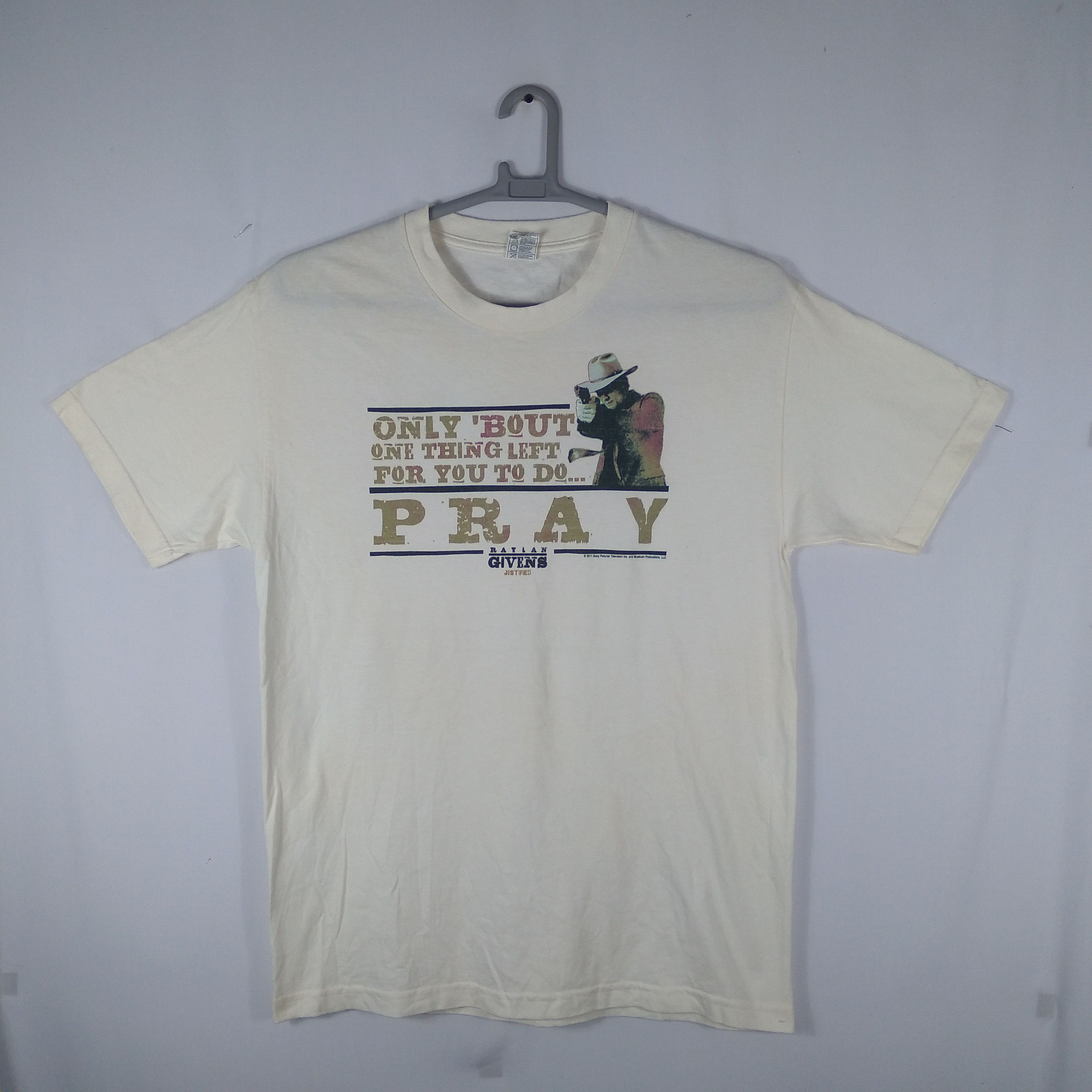 Vintage Fictional Raylan Givens Justified PRAY Promo Tee Size US L / EU 52-54 / 3 - 1 Thumbnail