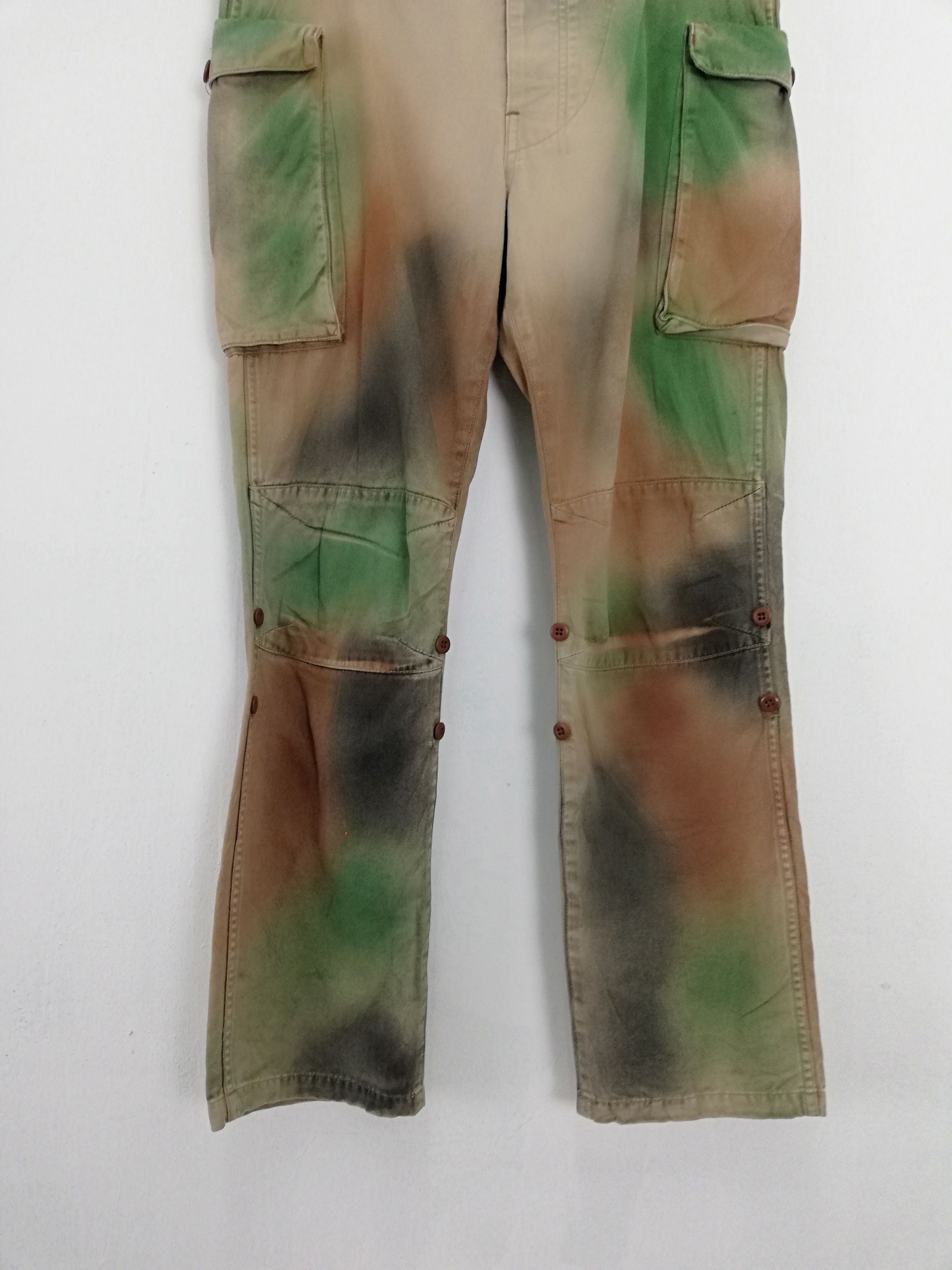 Designer × Japanese Brand 💥CUSTOM💥White Line Tie Dye MultiPocket Cargo Pant #0554 Size US 31 - 3 Thumbnail