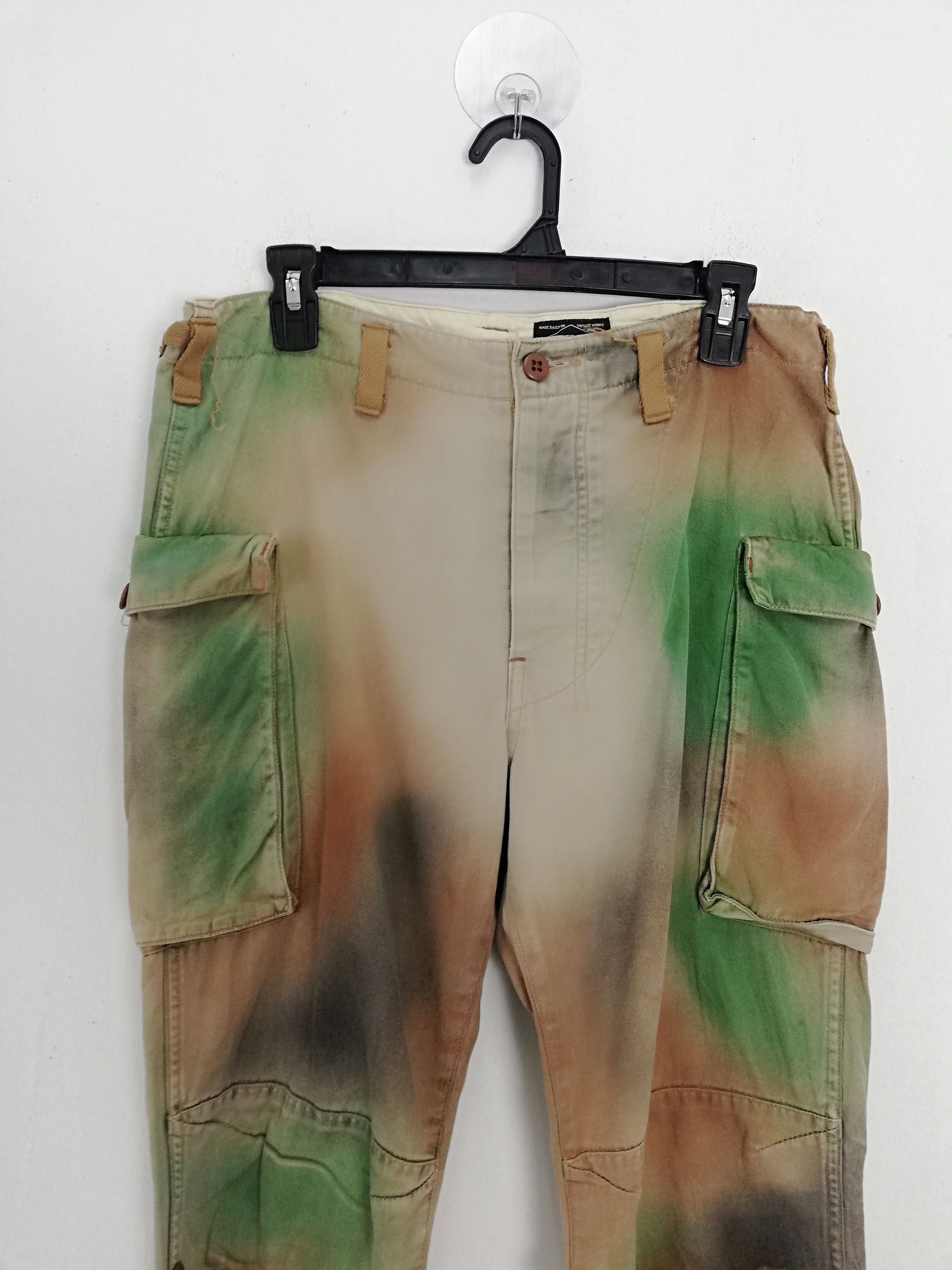 Designer × Japanese Brand 💥CUSTOM💥White Line Tie Dye MultiPocket Cargo Pant #0554 Size US 31 - 2 Thumbnail
