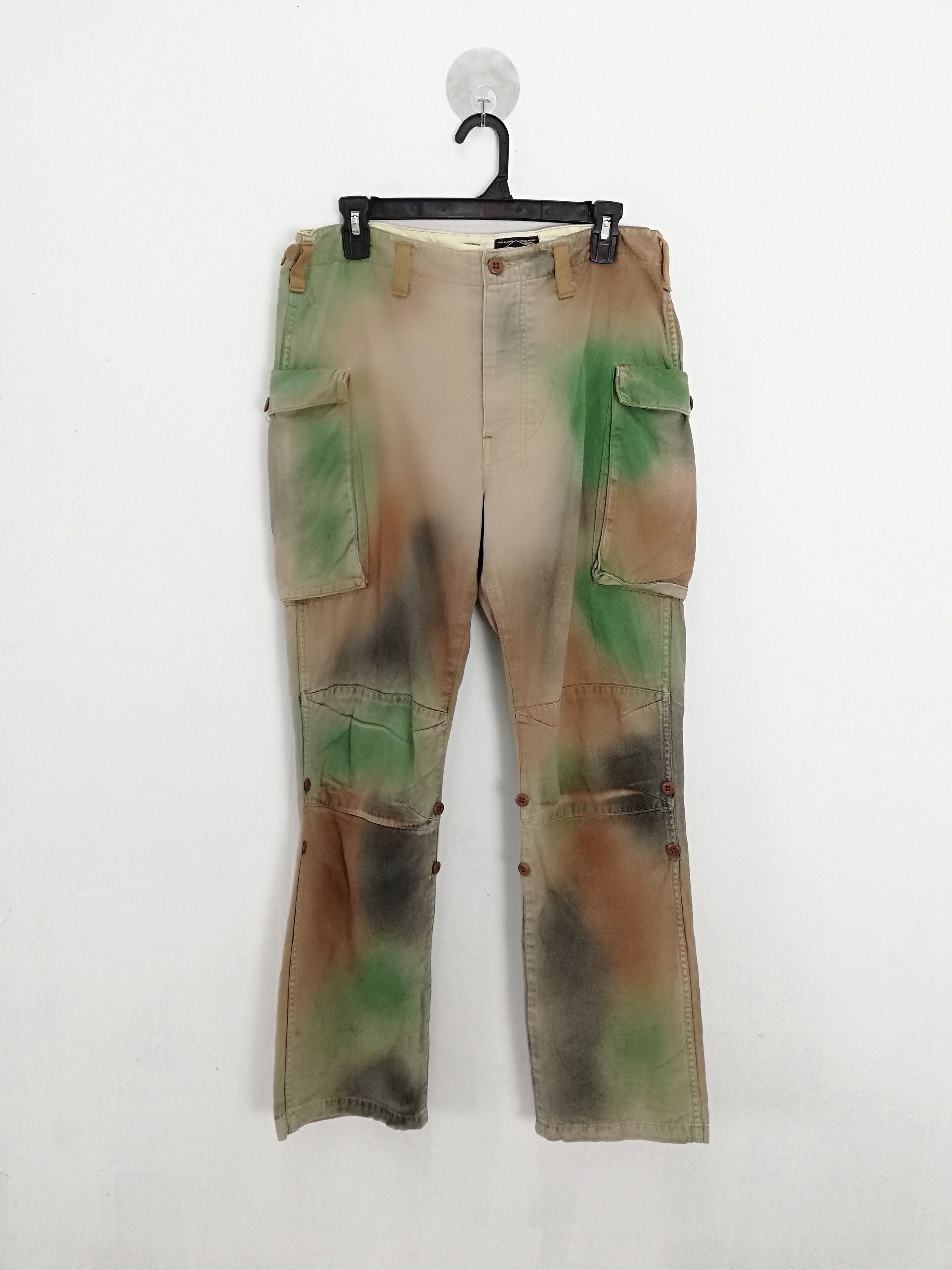 Designer × Japanese Brand 💥CUSTOM💥White Line Tie Dye MultiPocket Cargo Pant #0554 Size US 31 - 1 Thumbnail