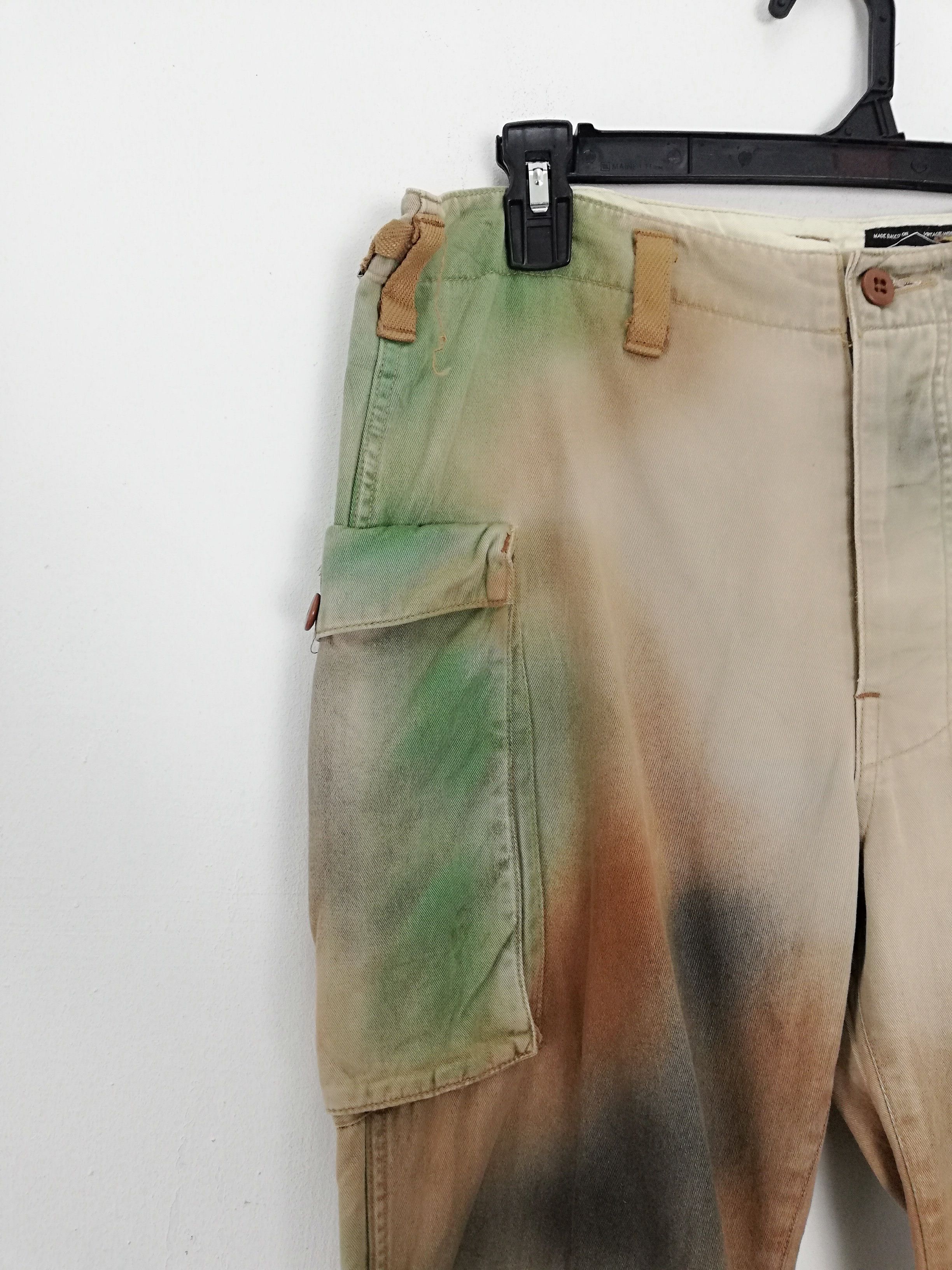 Designer × Japanese Brand 💥CUSTOM💥White Line Tie Dye MultiPocket Cargo Pant #0554 Size US 31 - 4 Thumbnail