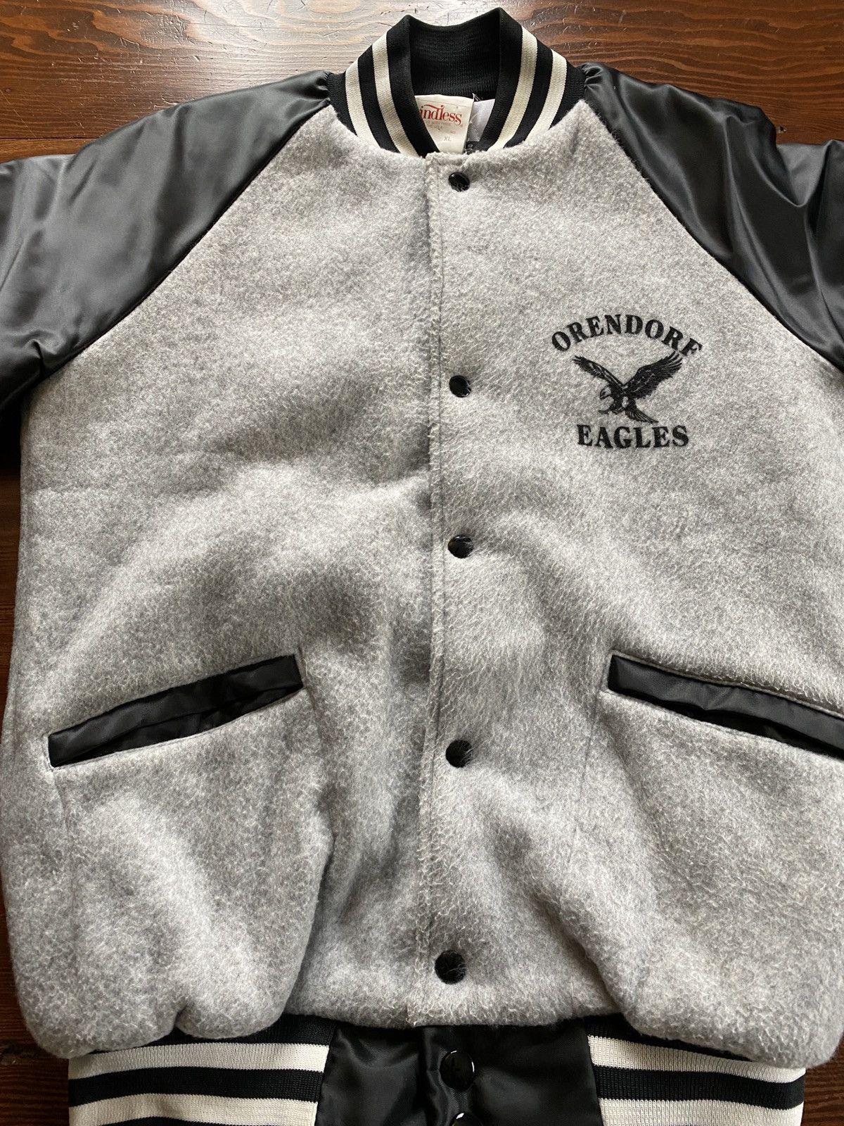 Vintage Vintage 80’s Orendorf Eagles Fleece & Sateen Varsity Jacket Size US S / EU 44-46 / 1 - 3 Thumbnail