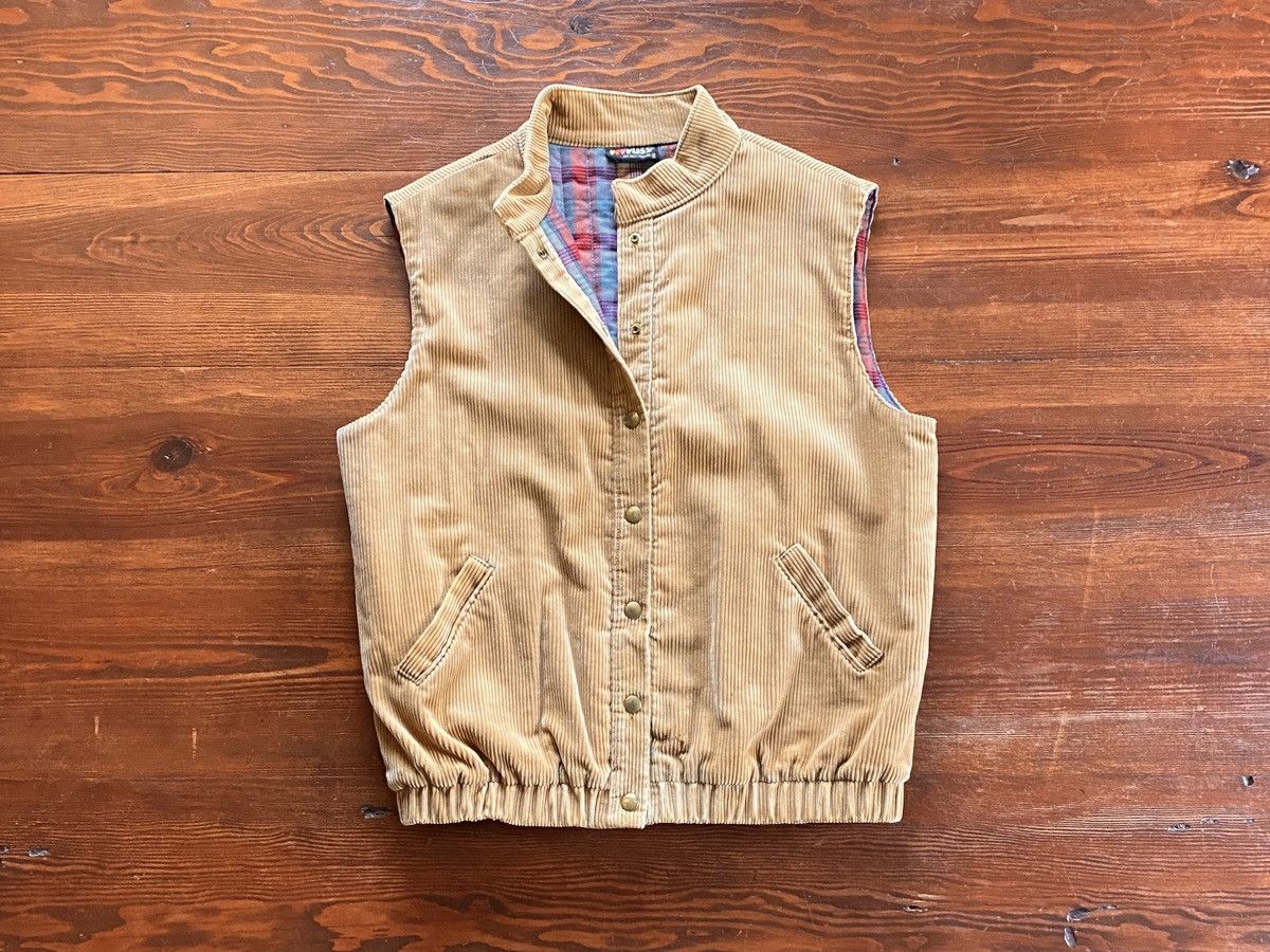 Vintage Vintage 70’s Corduroy & Plaid Distressed Snap Button Vest Size US S / EU 44-46 / 1 - 1 Thumbnail