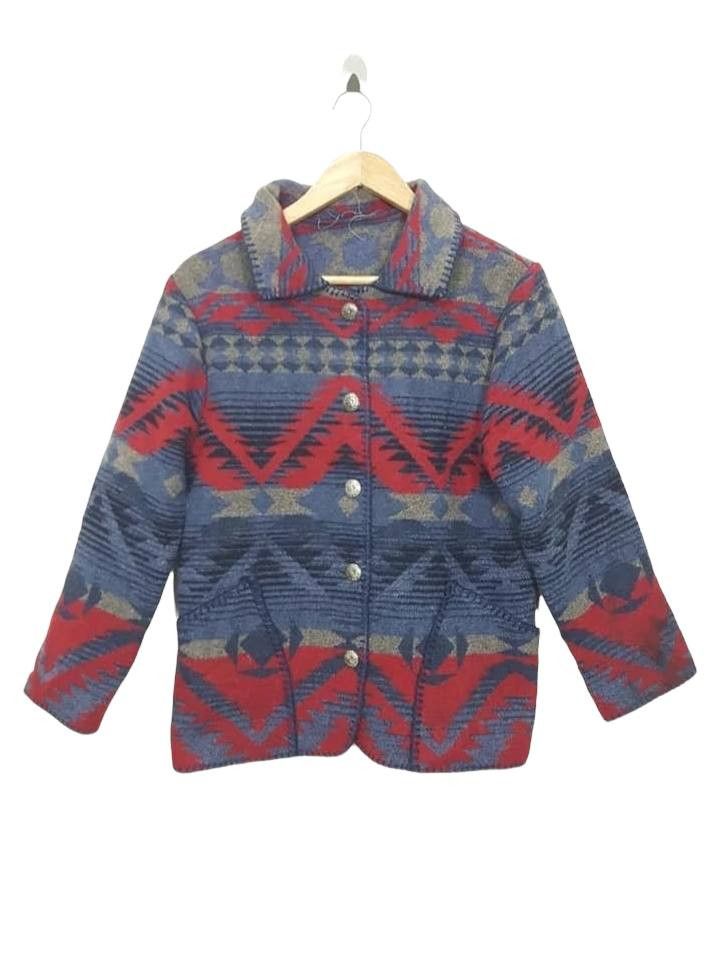 Vintage Aztec Navajo Wool Cotton Blend Outerwear Size US M / EU 48-50 / 2 - 1 Thumbnail