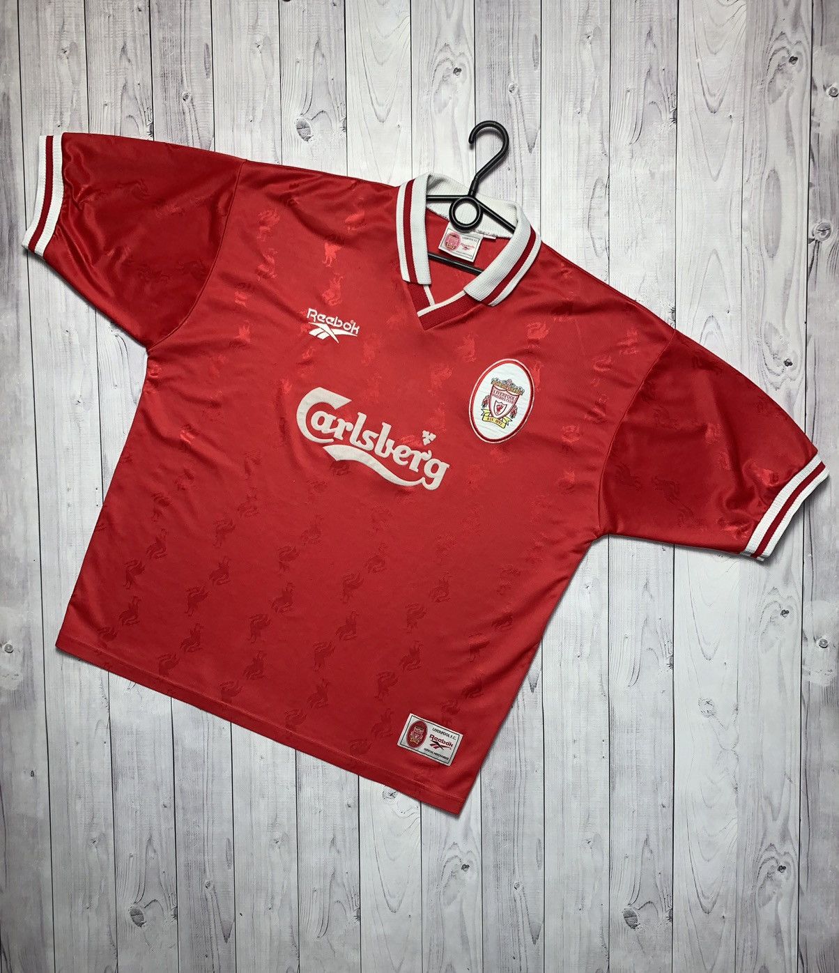 image of Vintage Liverpool Reebok Soccer Jersey Size XL in Red, Men's