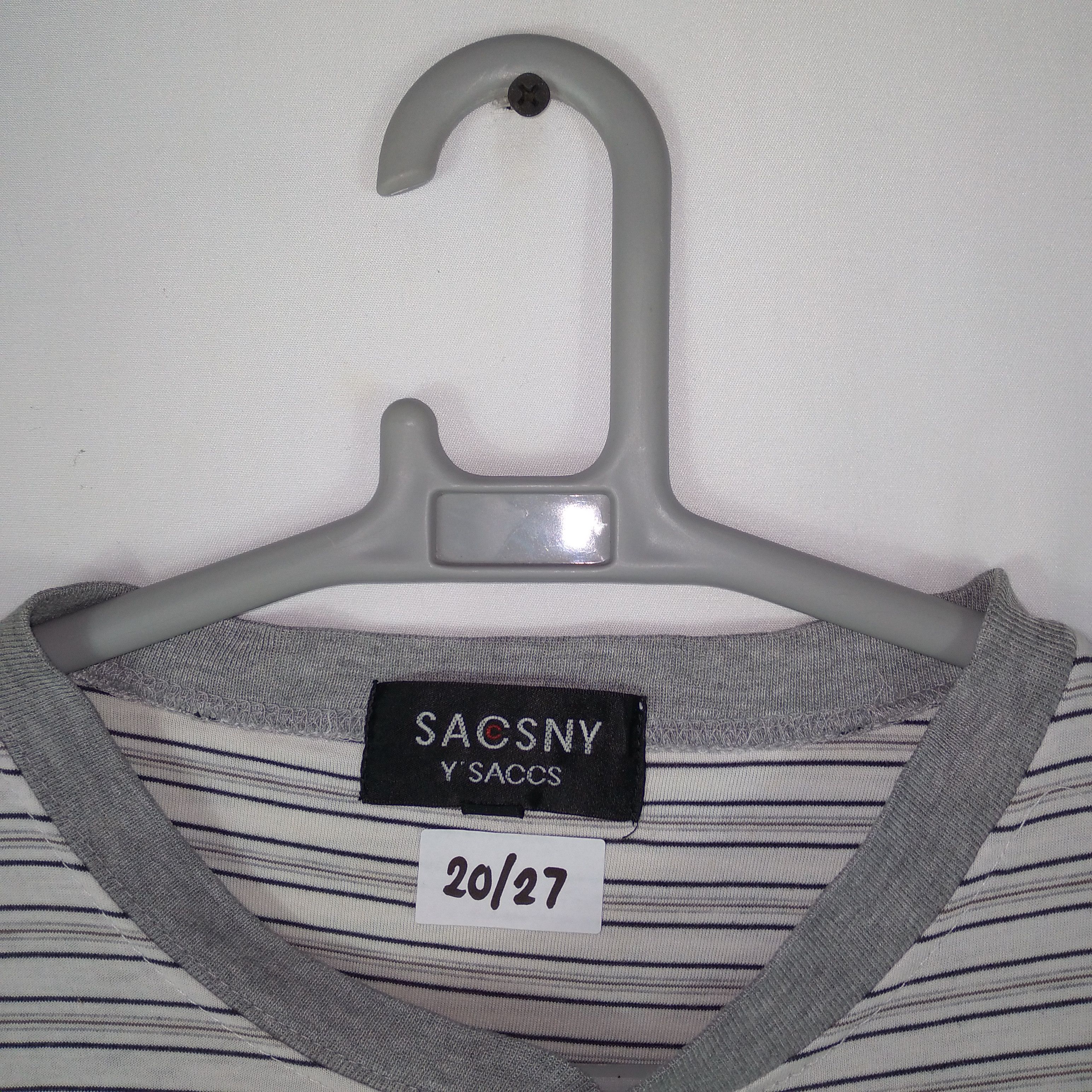 Designer × Vintage × Yohji Yamamoto Vintage Sacsny Y'Saccs Single Pocket Classic Stripes Tee Size US M / EU 48-50 / 2 - 12 Thumbnail