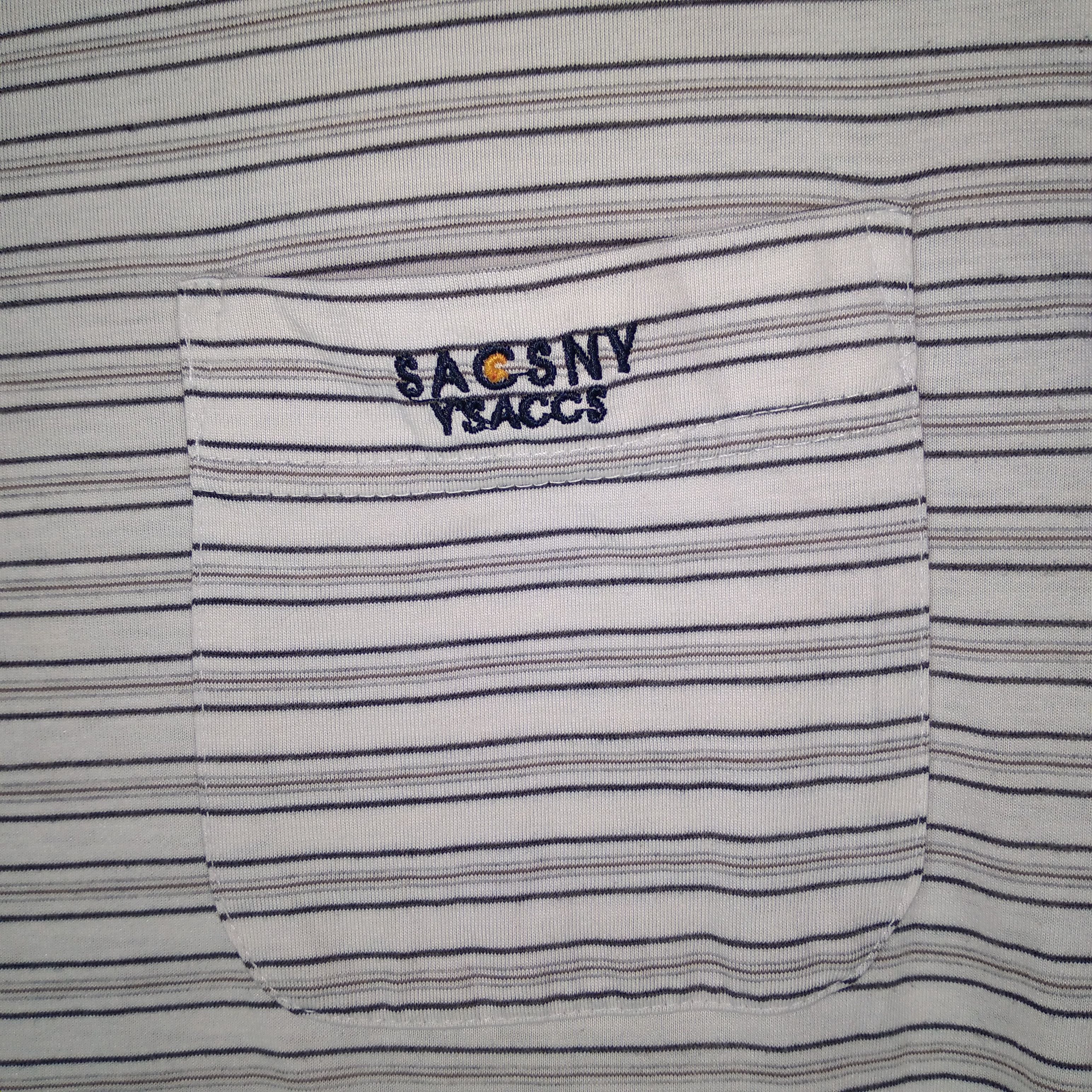Designer × Vintage × Yohji Yamamoto Vintage Sacsny Y'Saccs Single Pocket Classic Stripes Tee Size US M / EU 48-50 / 2 - 4 Thumbnail