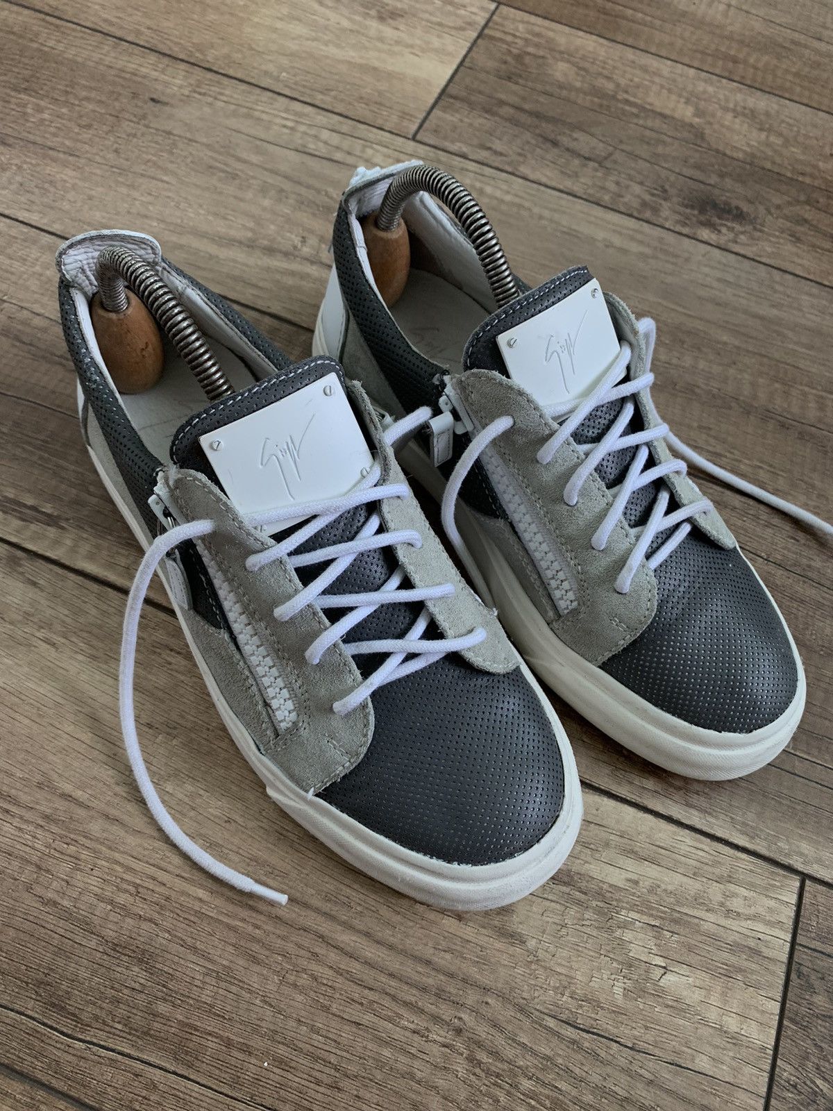 Giuseppe Zanotti Giuseppe Zanotti Frankie Leather Zip Sneakers Shoes Size US 7.5 / EU 40-41 - 6 Thumbnail
