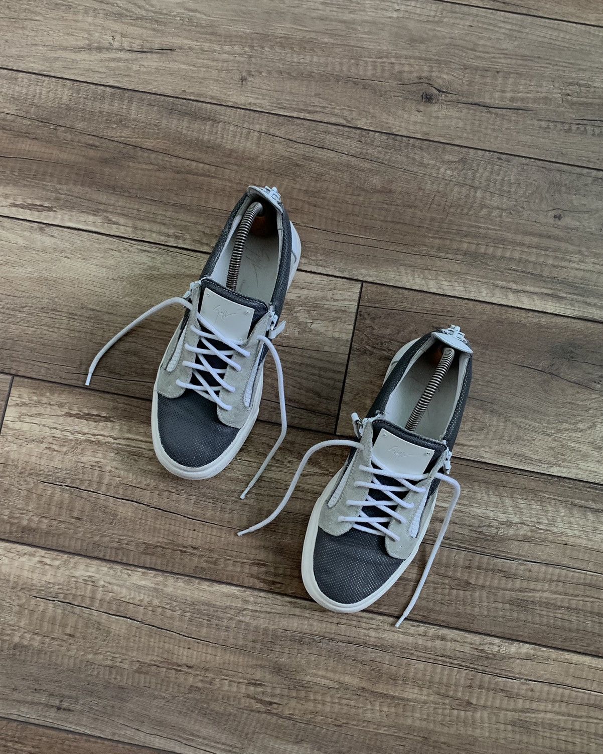 Giuseppe Zanotti Giuseppe Zanotti Frankie Leather Zip Sneakers Shoes Size US 7.5 / EU 40-41 - 4 Thumbnail